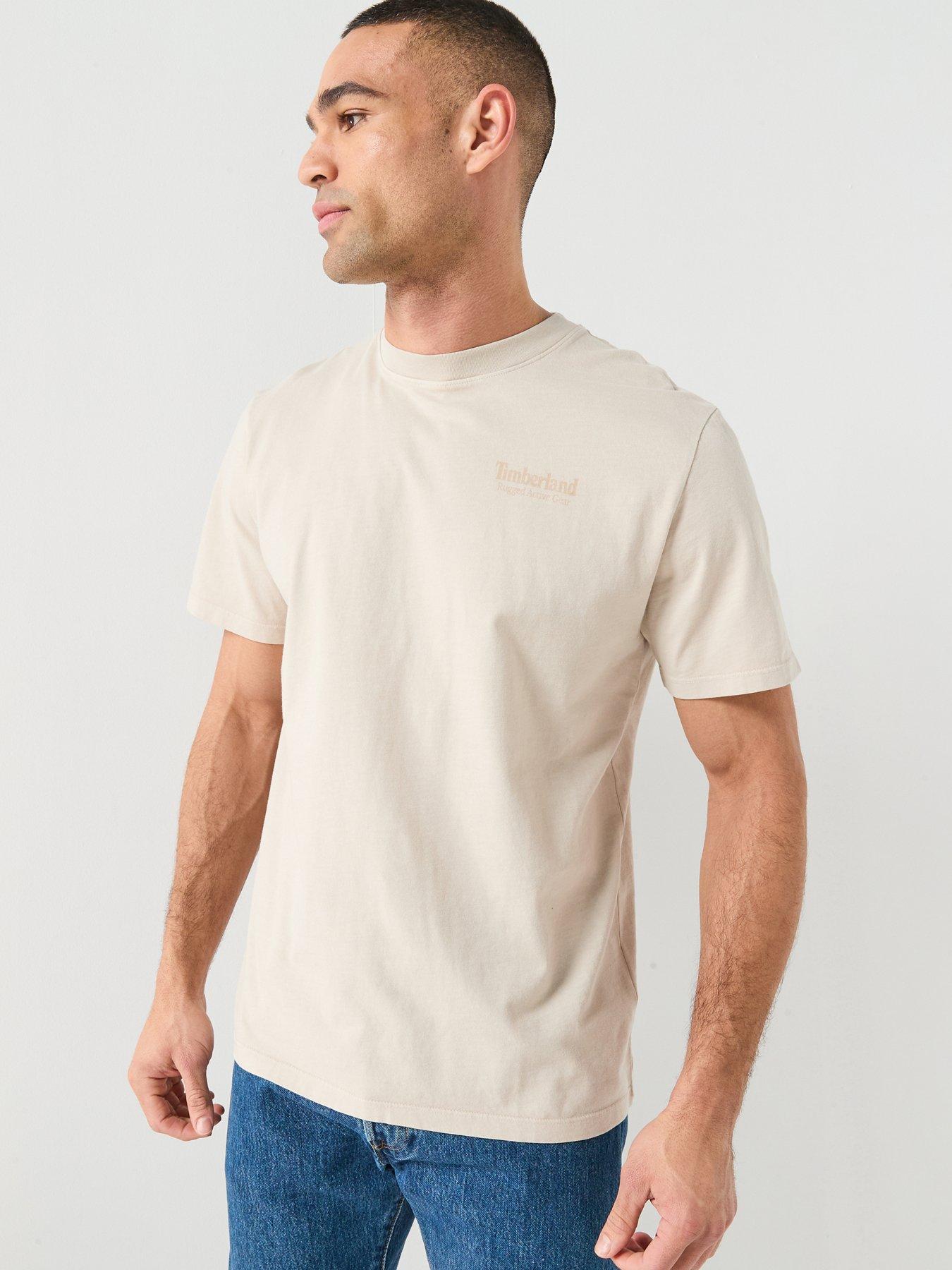 Image 2 of 6 of Timberland Rugged Active Gear Back Graphic T-Shirt - Beige