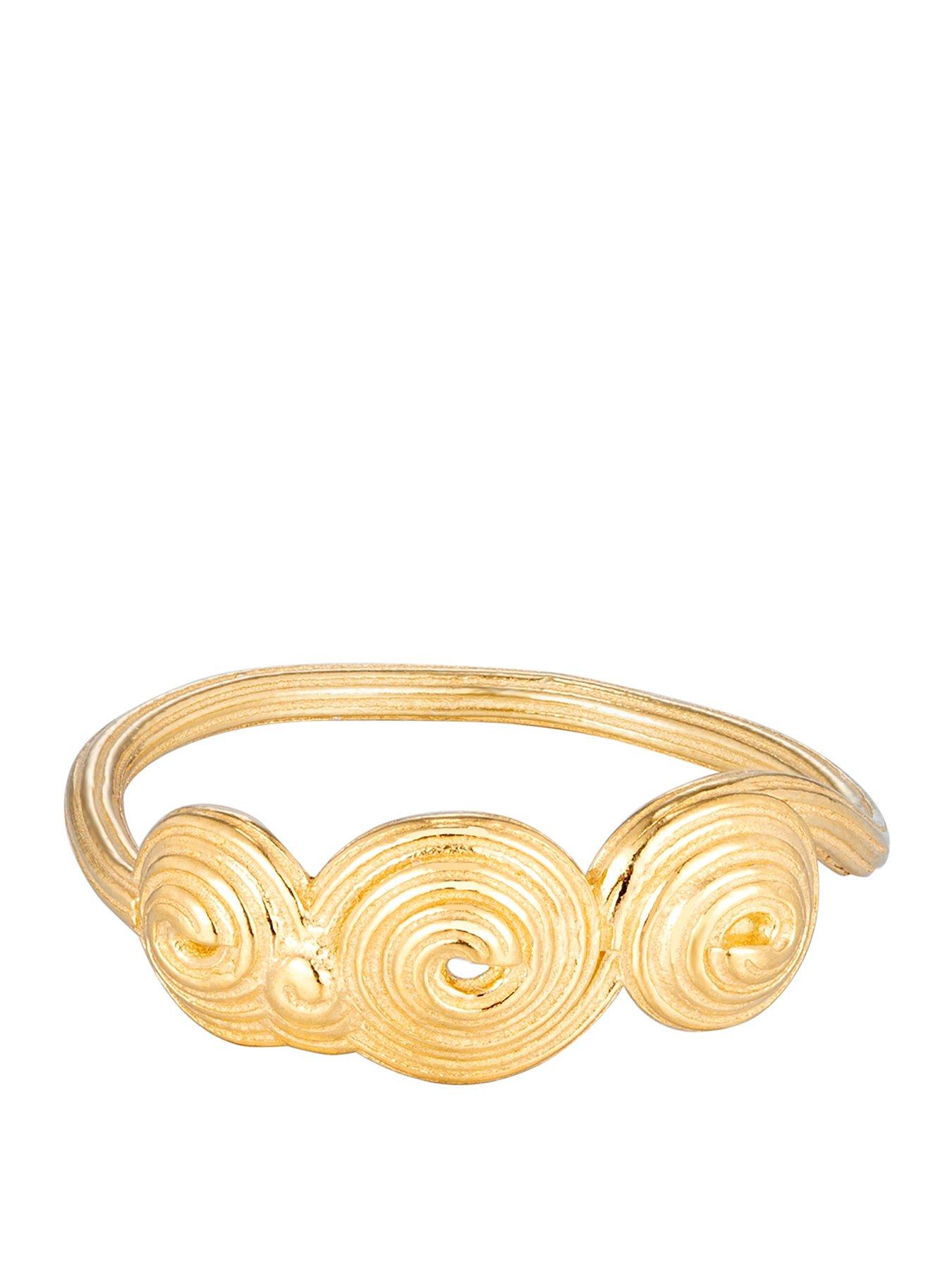 Seol + Gold 18ct Gold Plate Over Sterling Silver Spiral Shell Ring