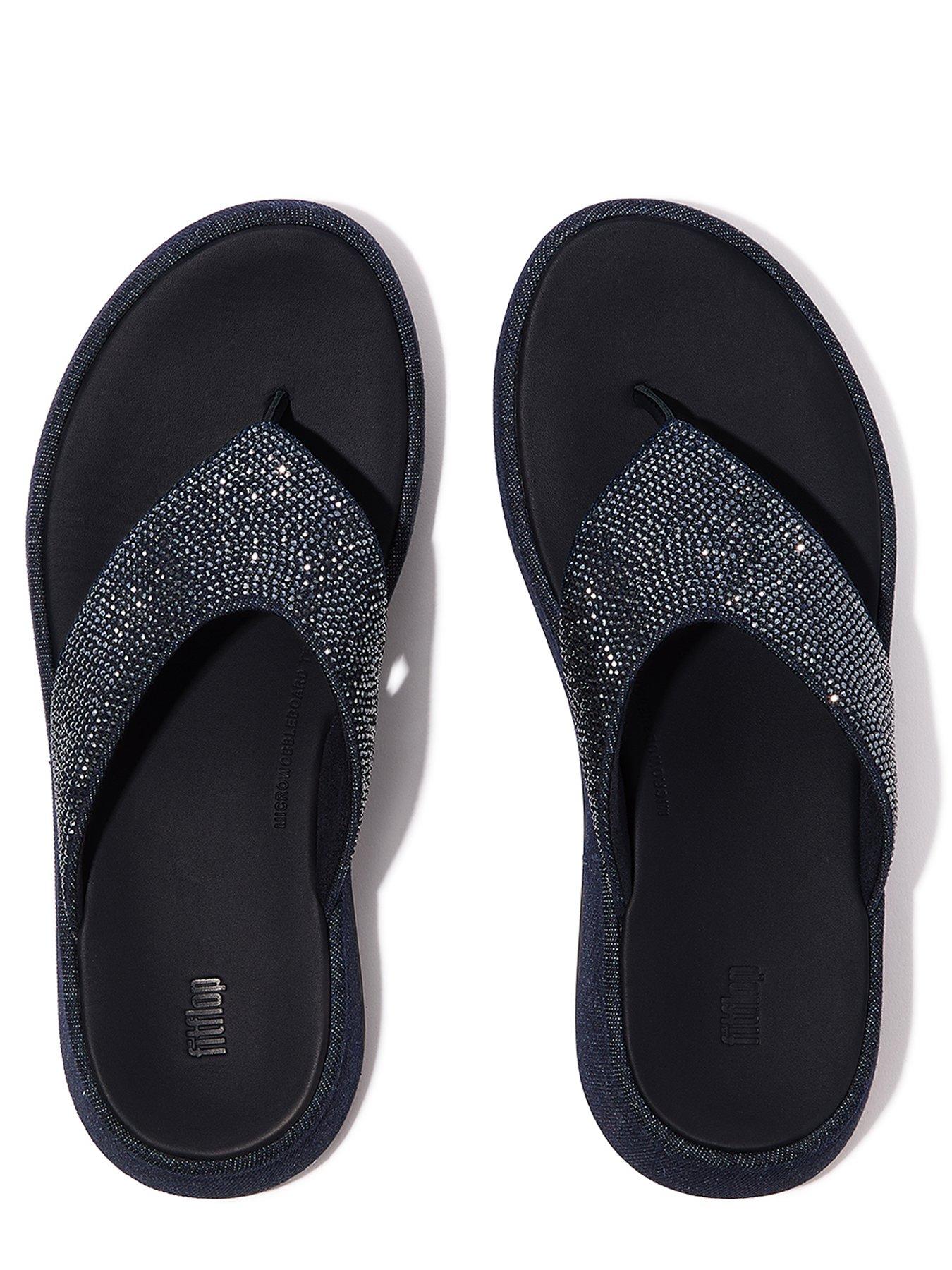 Image 3 of 5 of FitFlop F-mode Toe Post Sandal- Dark Denim