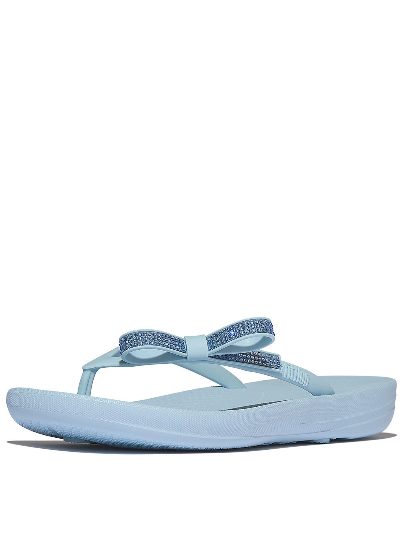 Image 1 of 5 of FitFlop Iqushion Glitz-bow Flip-flops - Cloudy Blue