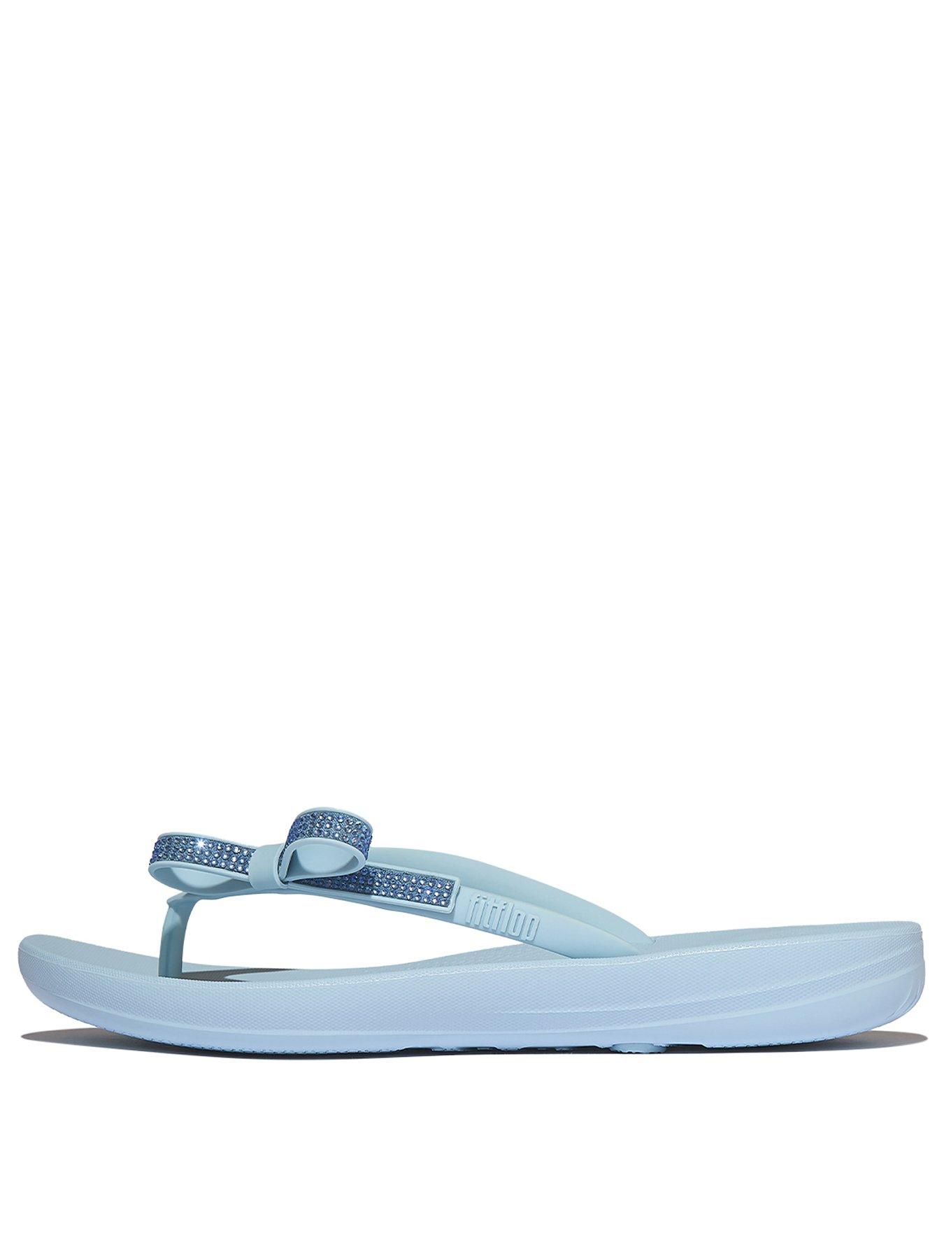 Image 2 of 5 of FitFlop Iqushion Glitz-bow Flip-flops - Cloudy Blue