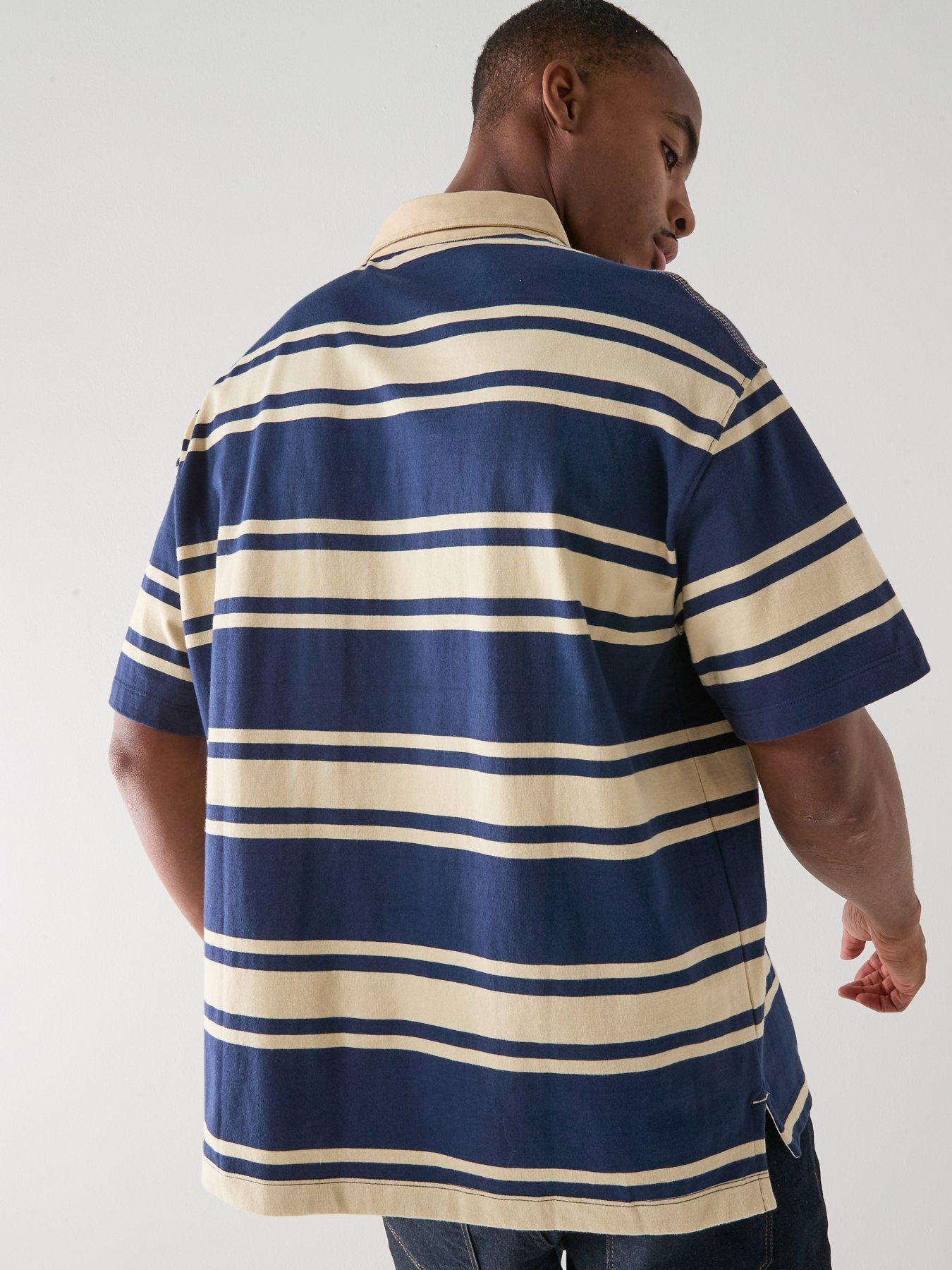 Image 2 of 6 of Timberland Short Sleeve Stripe Rubgy Polo Shirt - Navy