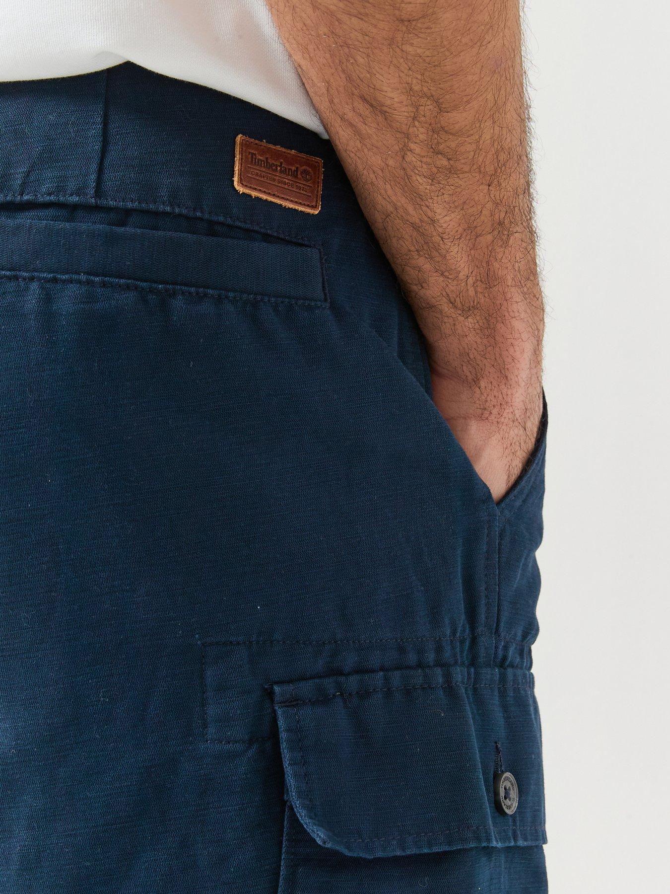 Image 5 of 6 of Timberland Cotton Linen Cargo Shorts - Navy