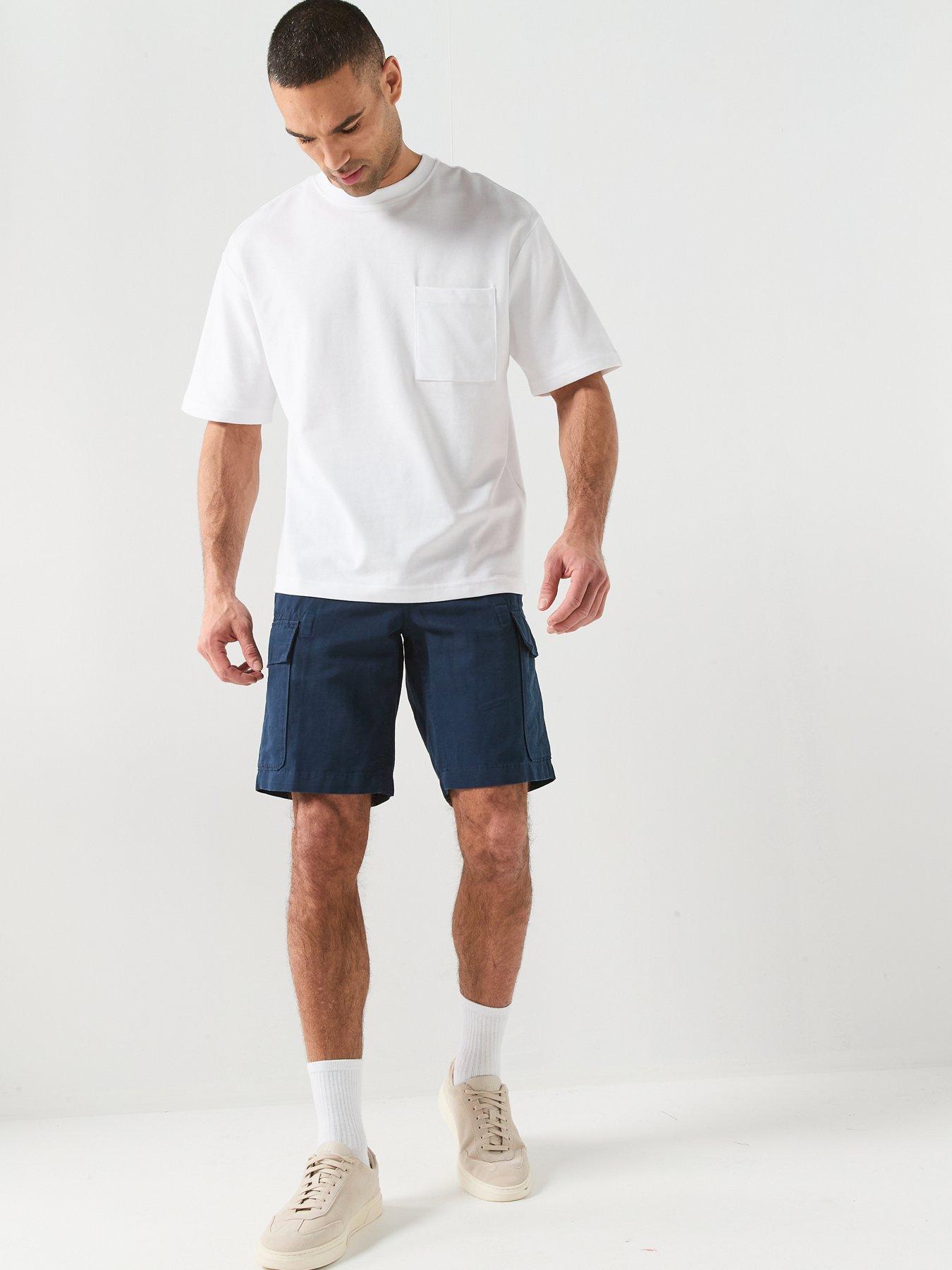 Image 6 of 6 of Timberland Cotton Linen Cargo Shorts - Navy