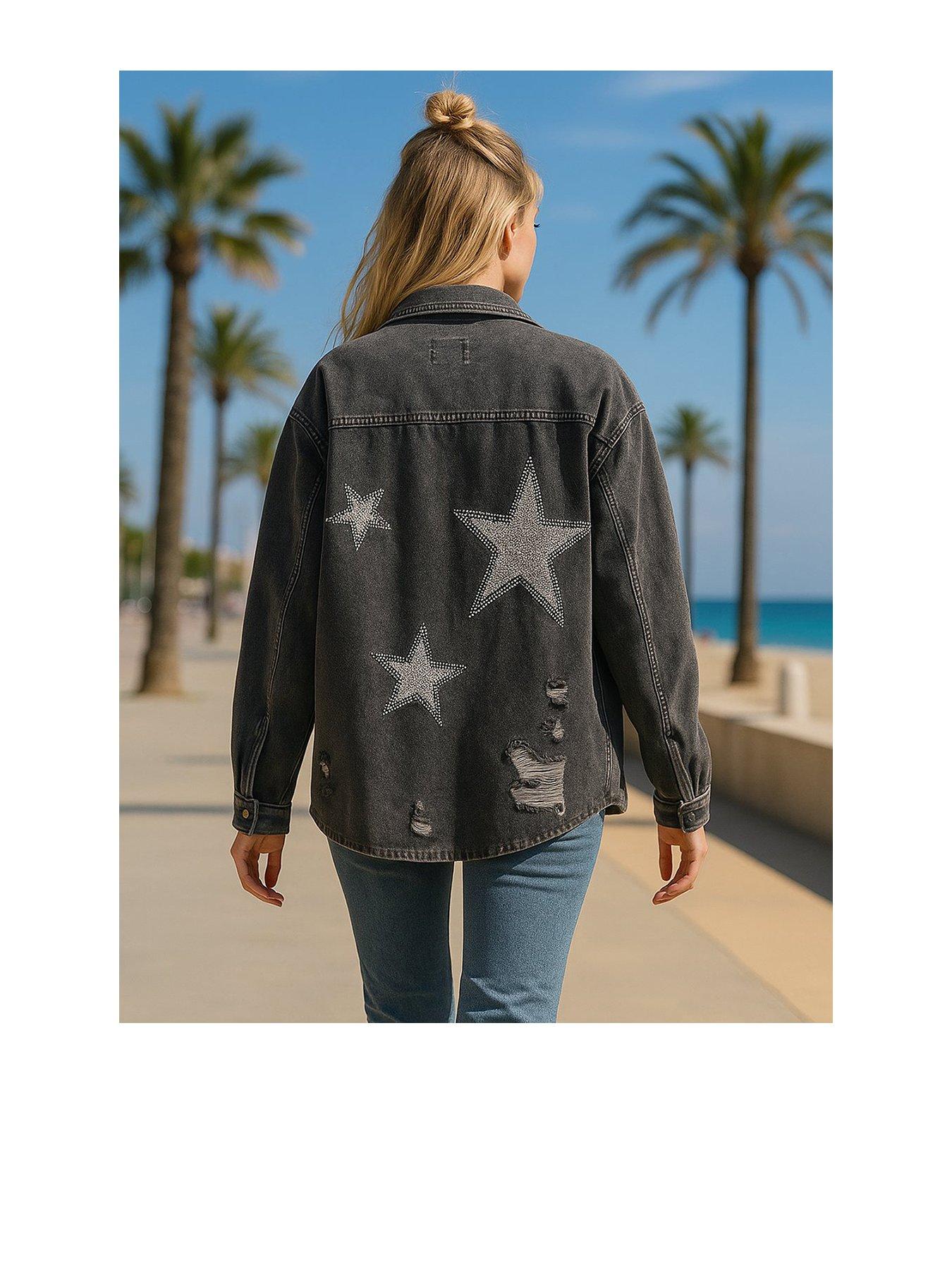 Image 1 of 3 of Sorena Beaded Stars Denim Jacket