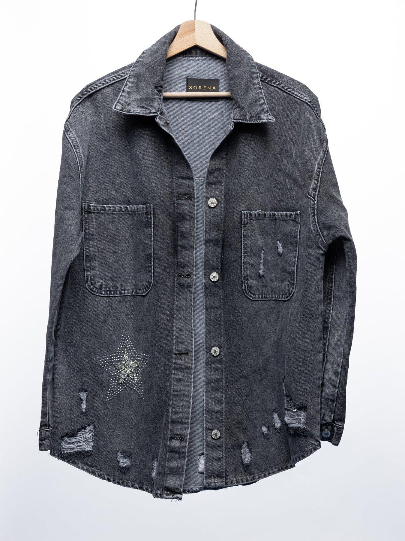 sorena-beaded-stars-denim-jacket-blackstillFront