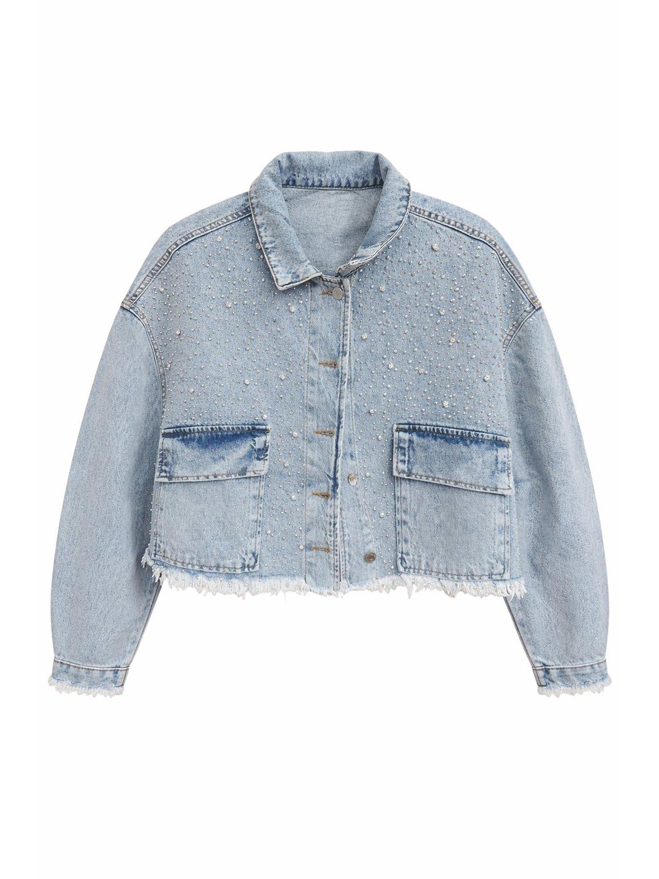 Image 4 of 4 of Sorena Crsytal Denim Jacket