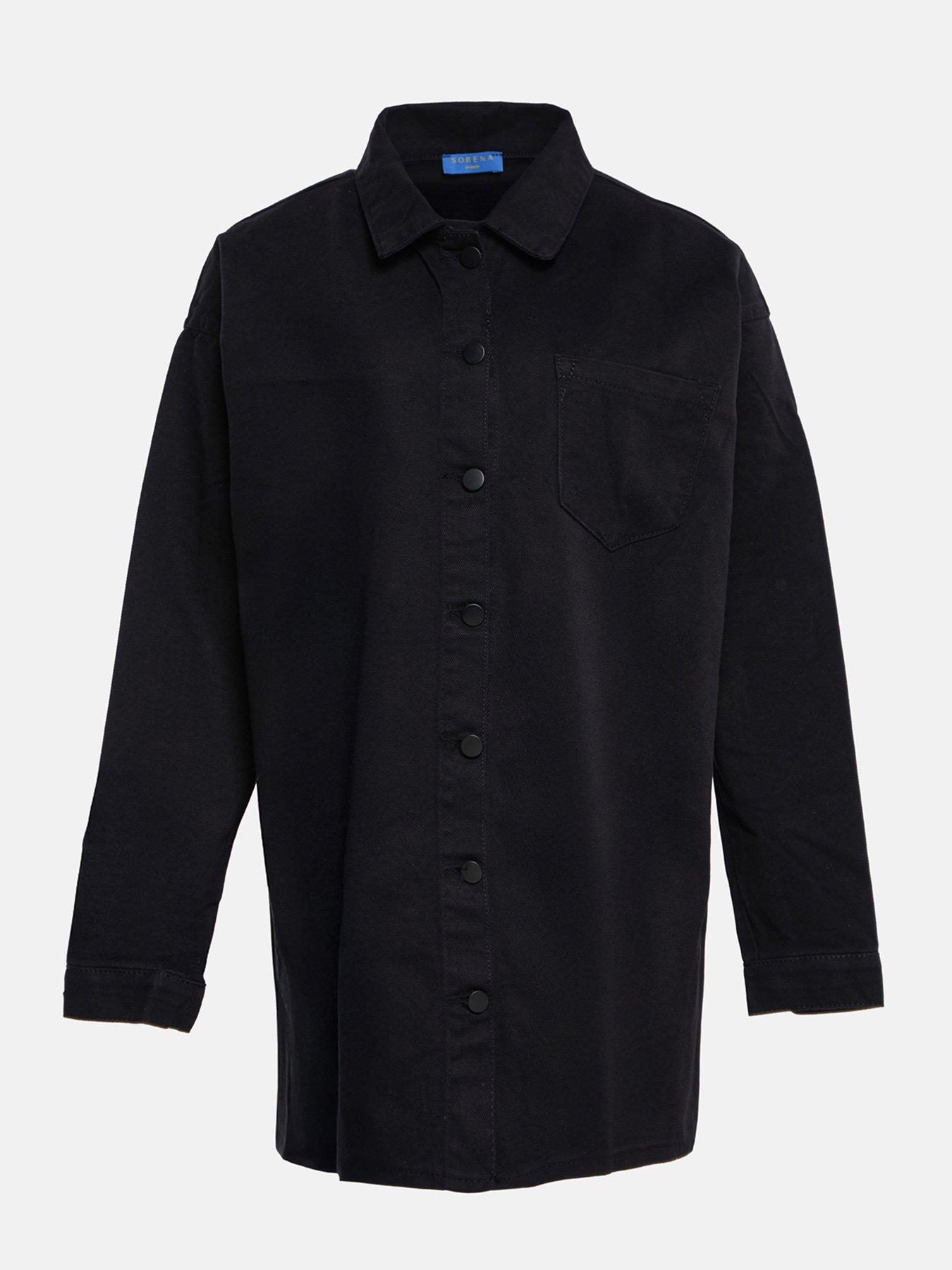 sorena-long-line-butterfly-denim-jacket-blackstillFront