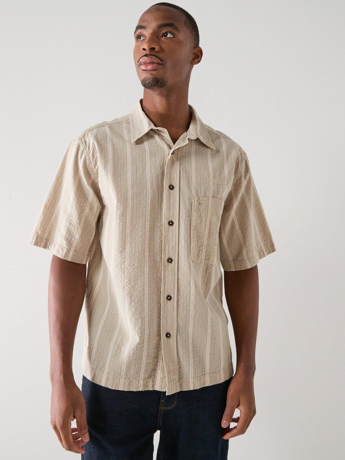 timberland-short-sleeve-stripe-shirt-beige