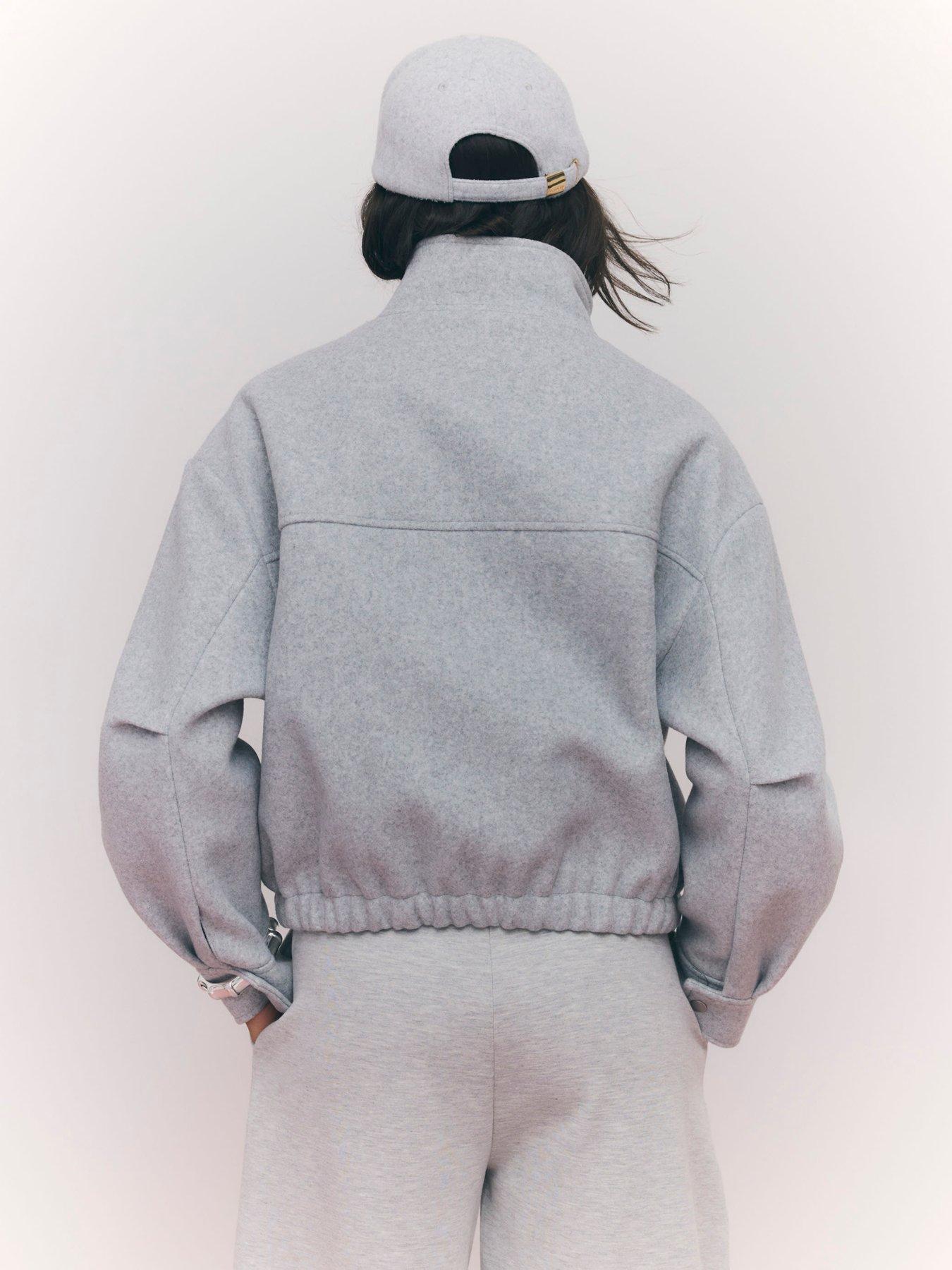Image 2 of 4 of River Island Funnel Neck Bomber Jacket - Grey