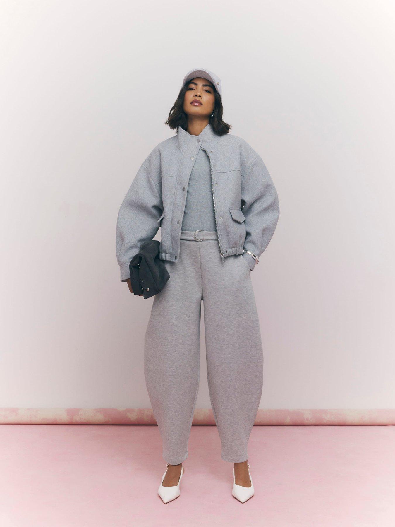 Image 3 of 4 of River Island Funnel Neck Bomber Jacket - Grey