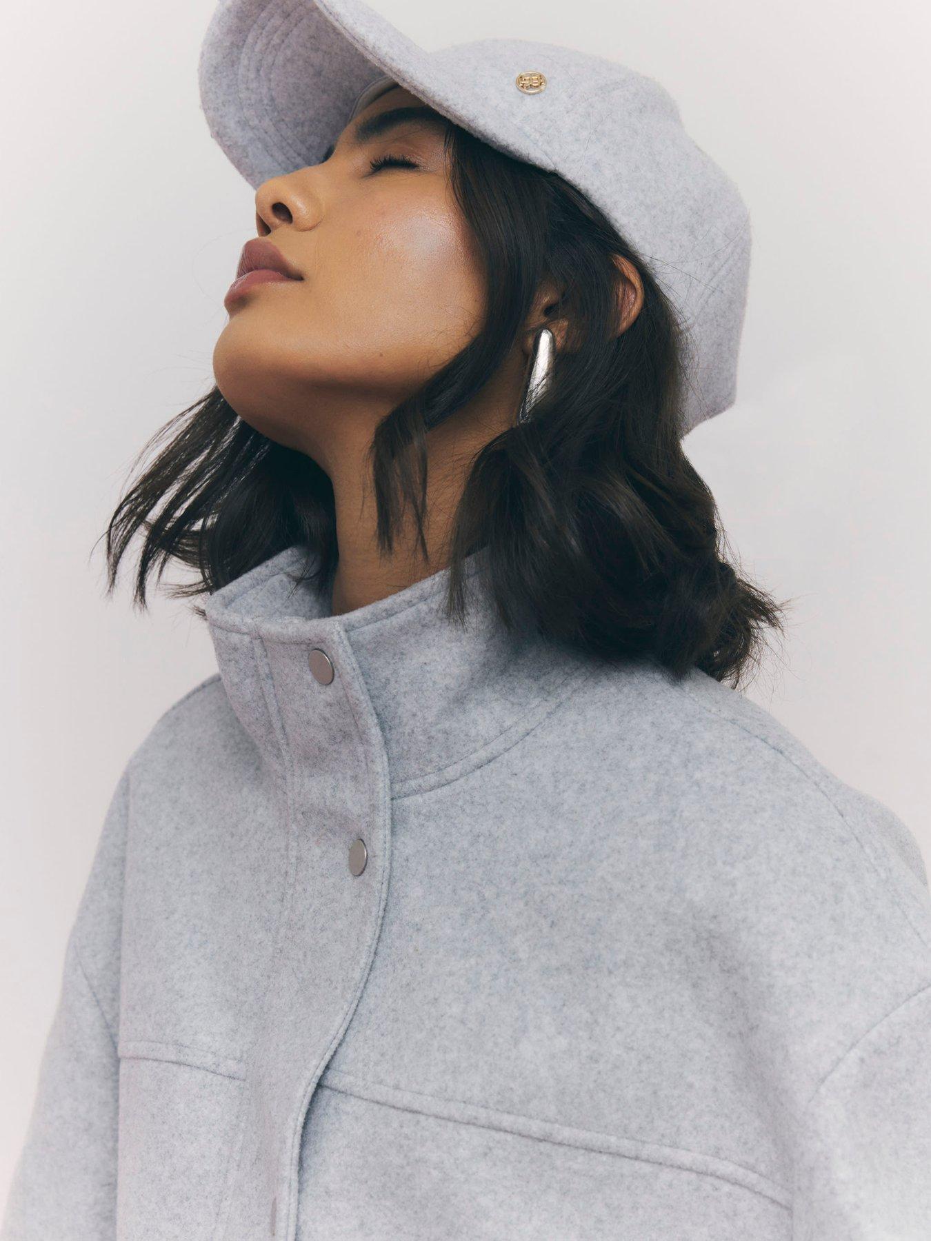Image 4 of 4 of River Island Funnel Neck Bomber Jacket - Grey