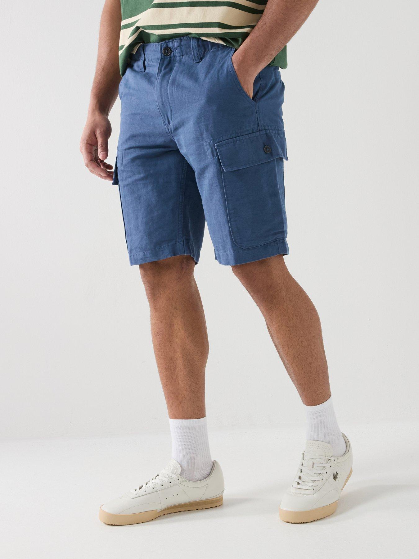 Timberland Cotton Linen Cargo Shorts - Dark Blue