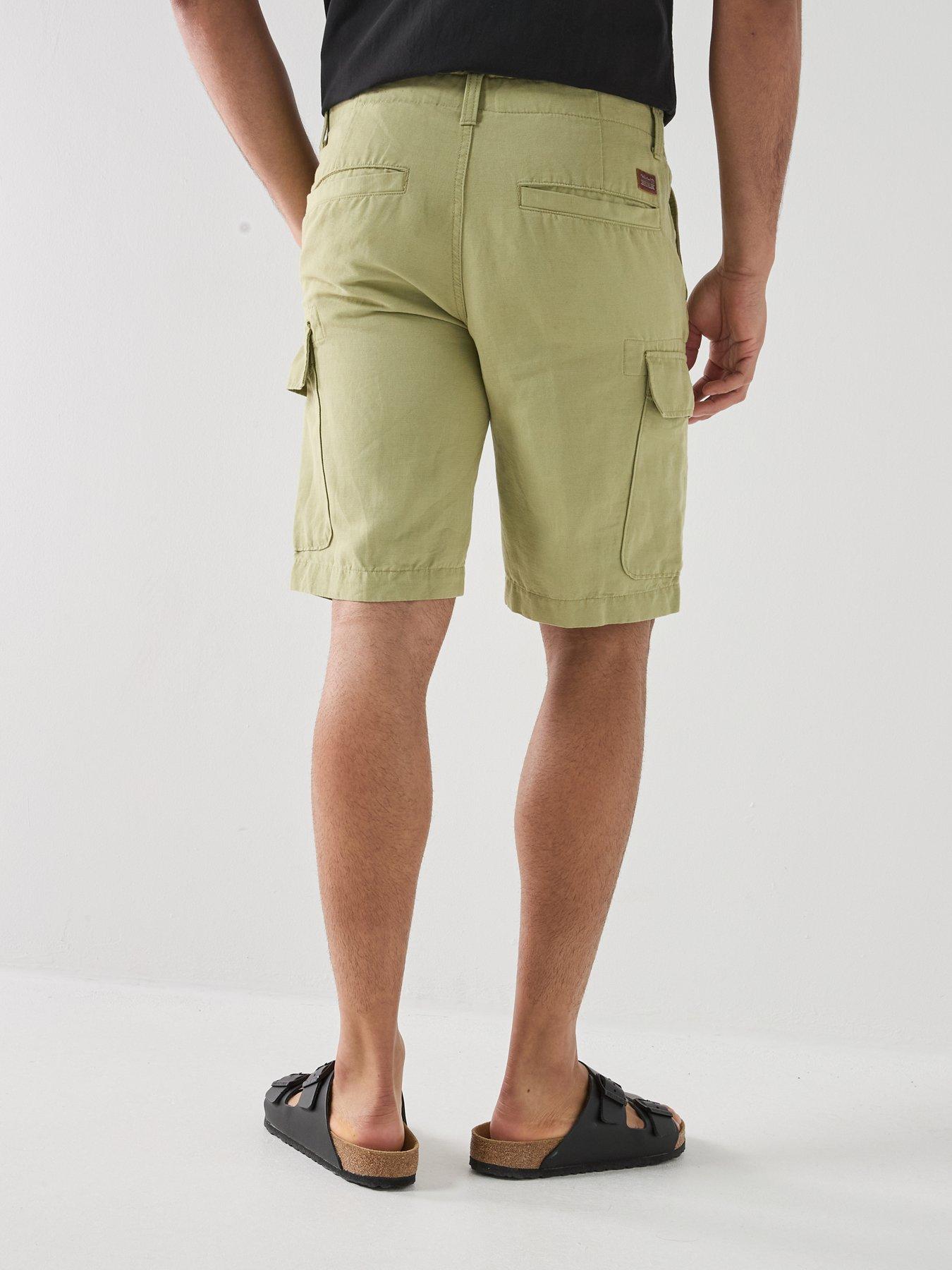 Image 2 of 5 of Timberland Cotton Linen Cargo Shorts - Khaki