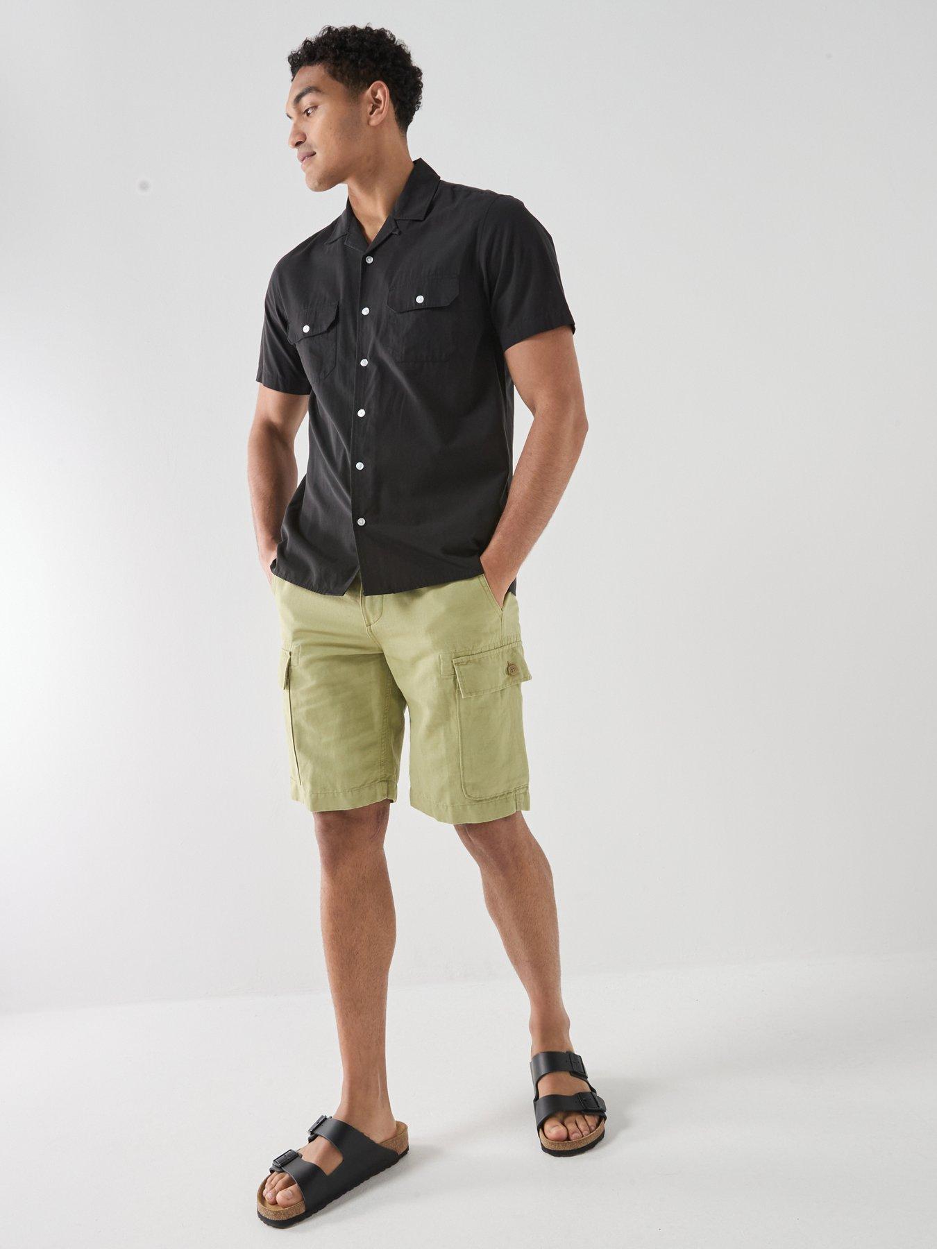 Image 3 of 5 of Timberland Cotton Linen Cargo Shorts - Khaki