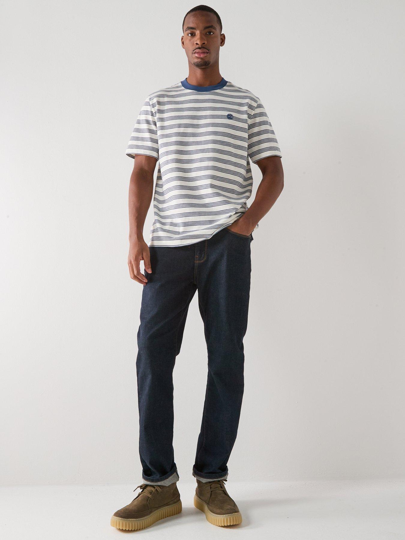 Image 3 of 6 of Timberland Short Sleeve&nbsp;Striped T-Shirt - White/Blue