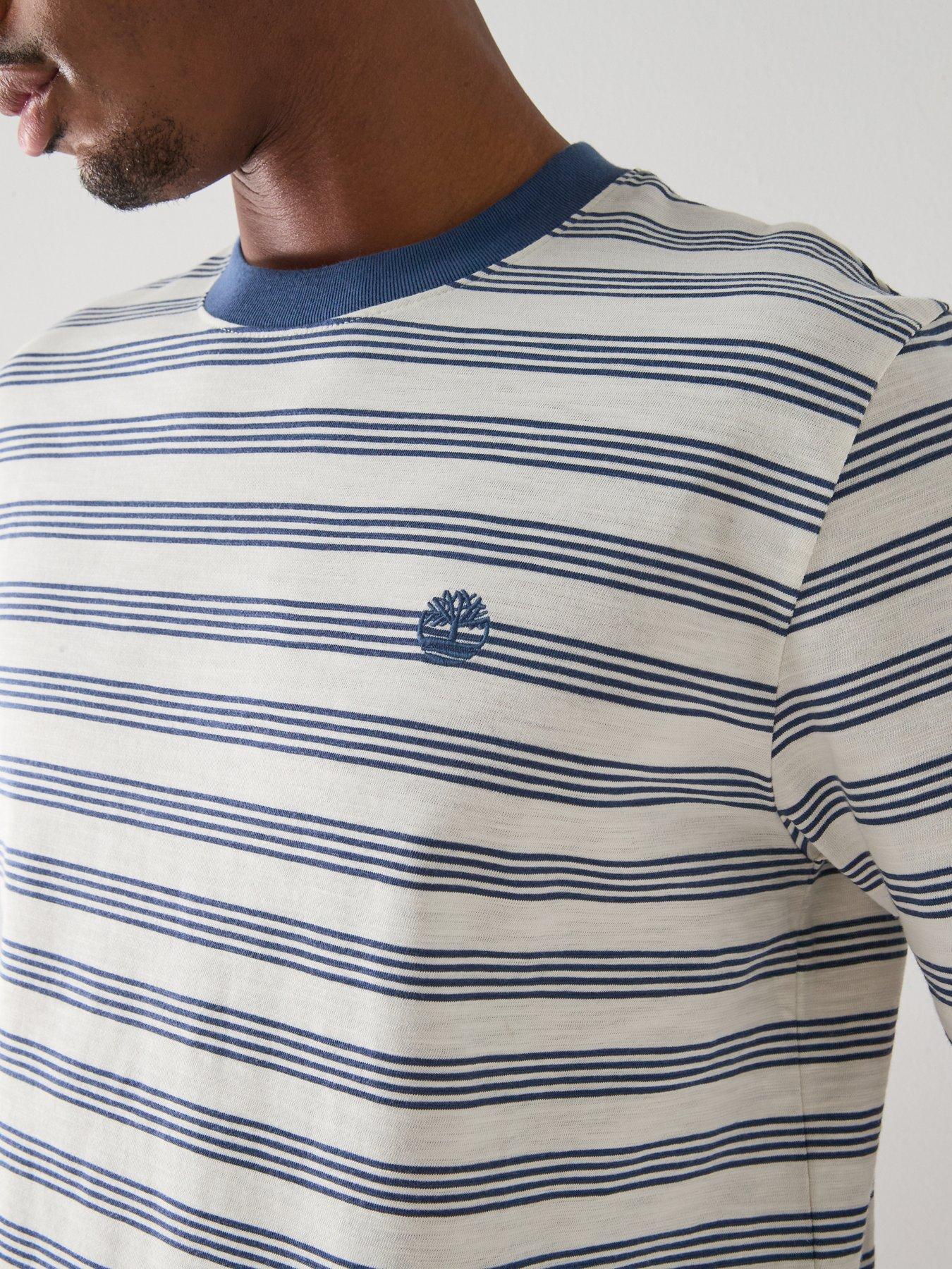 Image 4 of 6 of Timberland Short Sleeve&nbsp;Striped T-Shirt - White/Blue