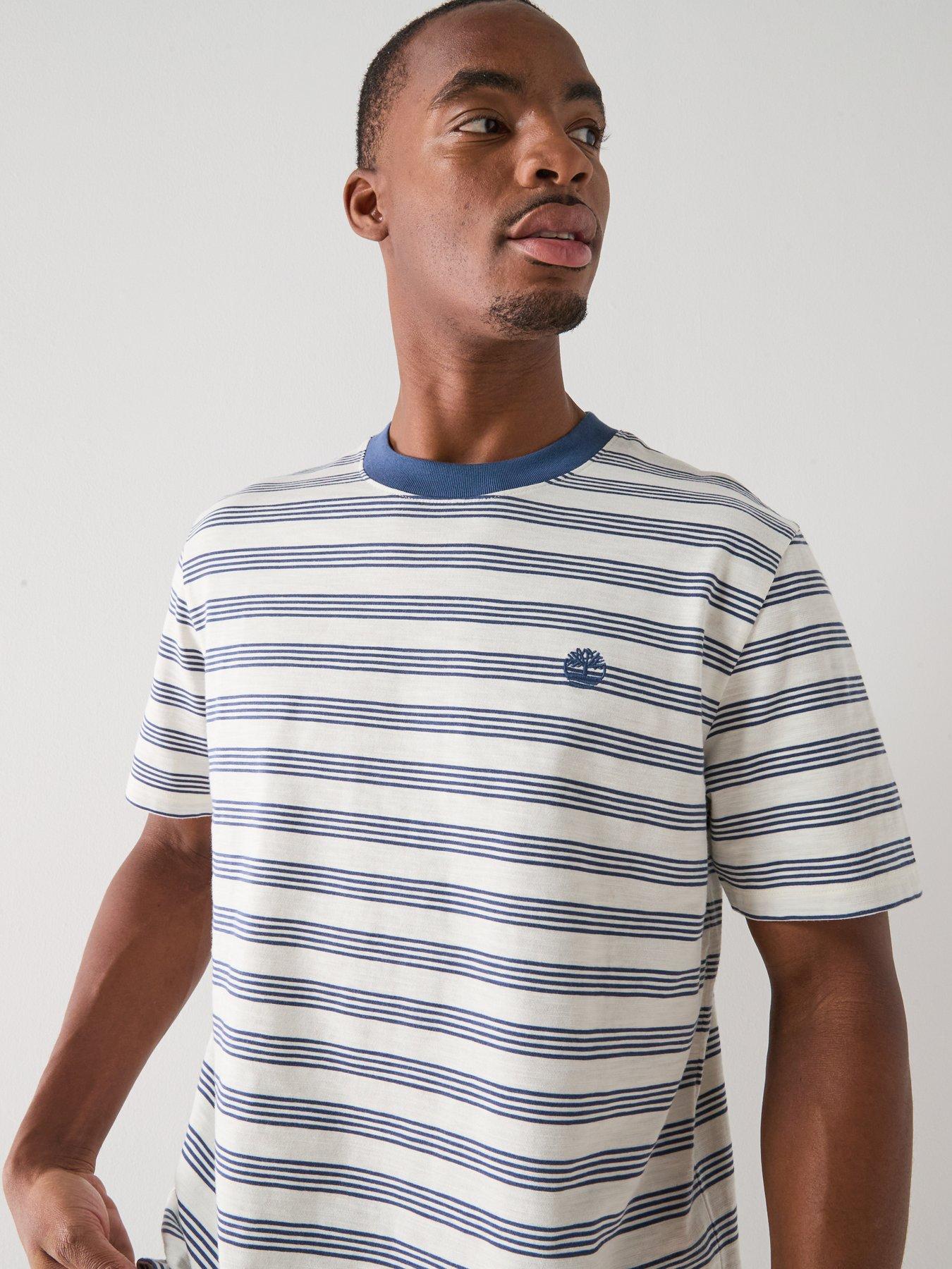 Image 5 of 6 of Timberland Short Sleeve&nbsp;Striped T-Shirt - White/Blue