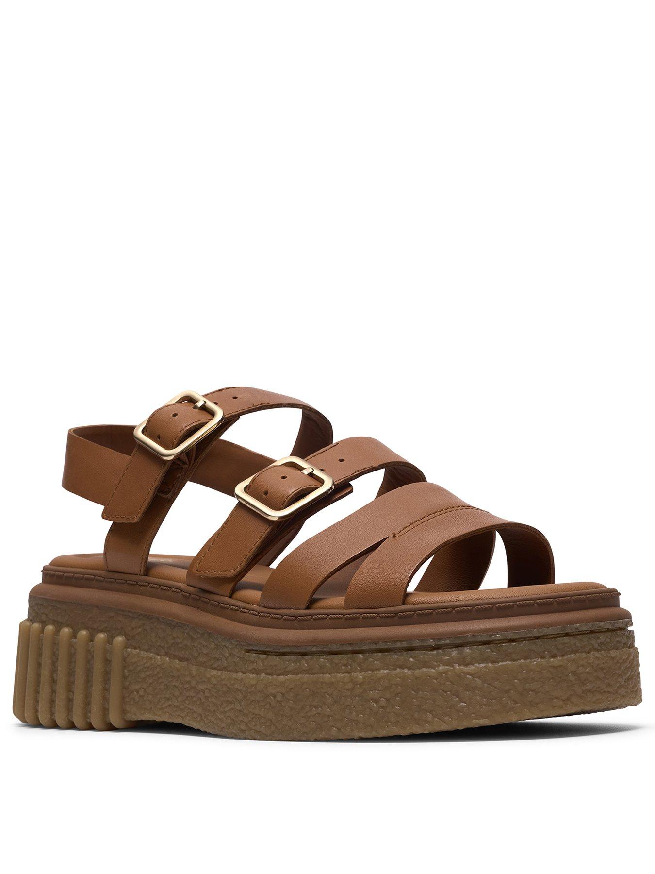 Image 2 of 6 of Clarks Evamar Strap Sandals - Tan Leather