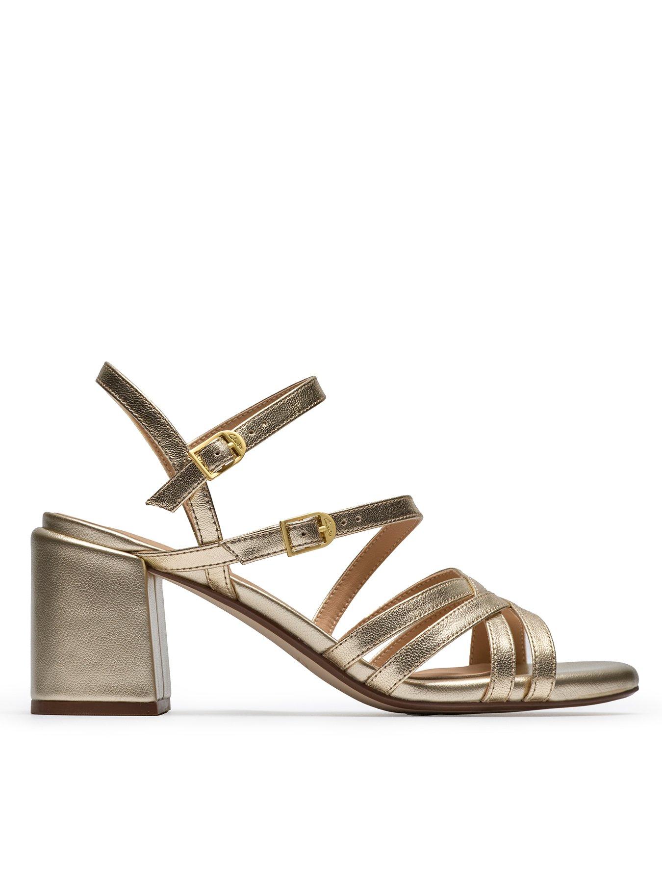 clarks-ezoria-strap-sandals-gold-leather