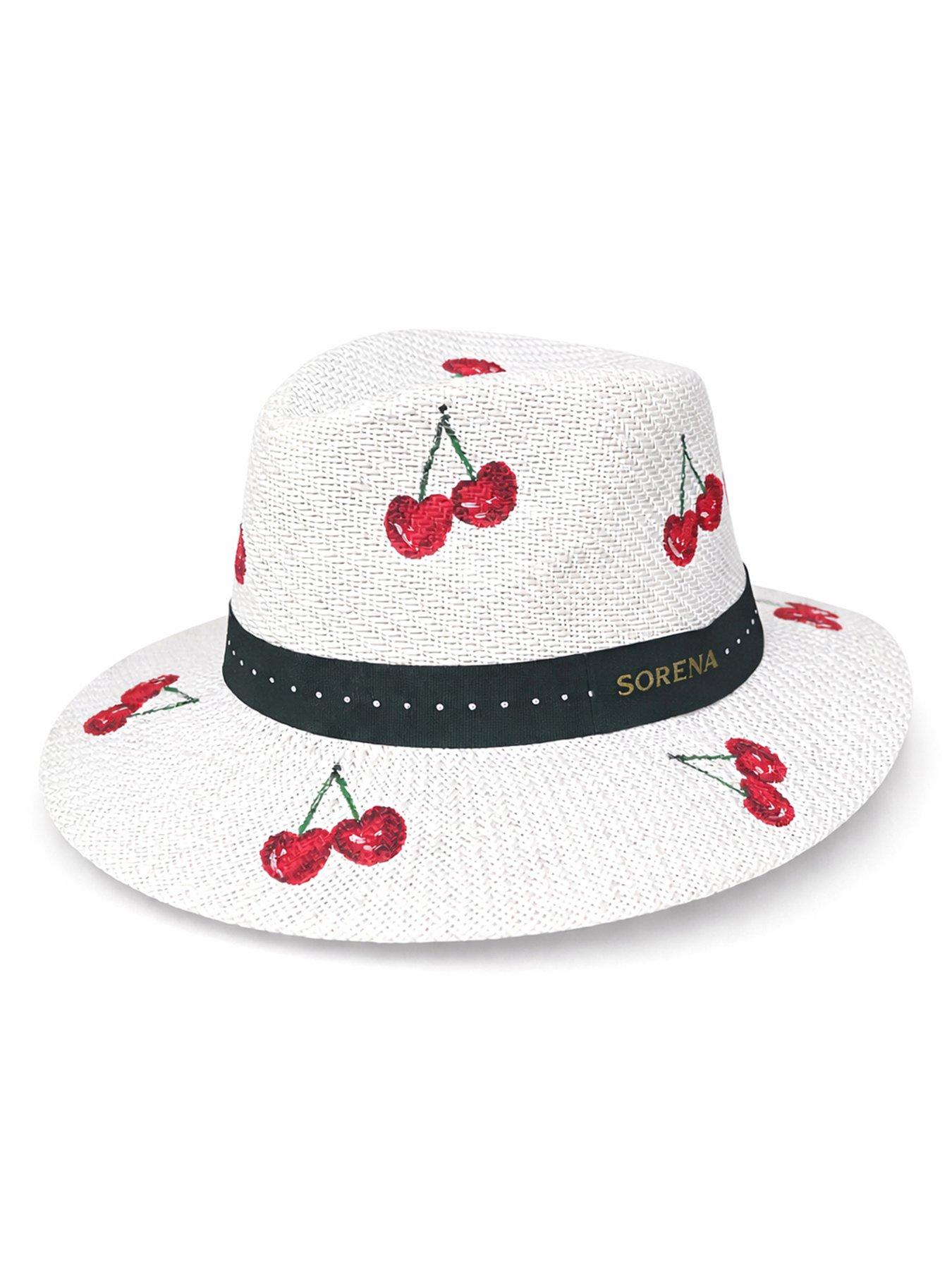 Image 3 of 3 of Sorena Cherry Print Hat - Beige