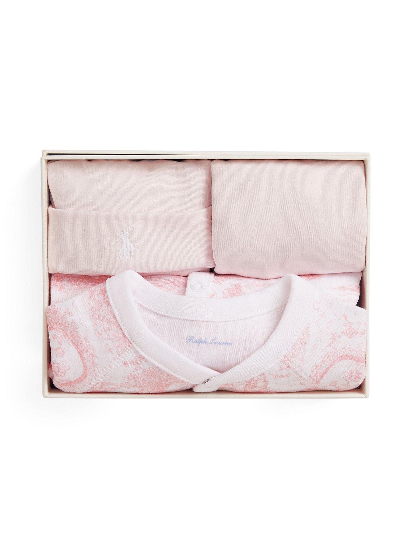 Image 2 of 3 of Polo Ralph Lauren Baby Girls Sleepsuit Gift Set - Pink