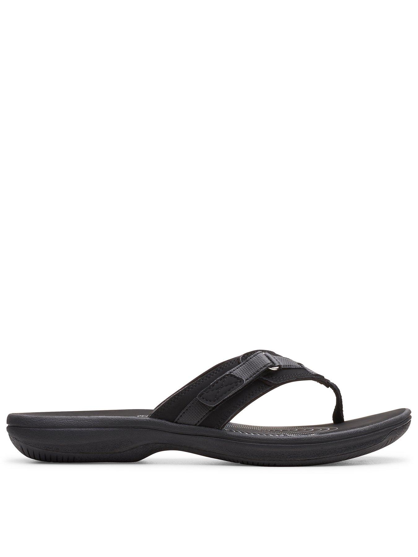 Image 1 of 7 of Clarks Brinkley Sea Flip Flop Sandal - Black