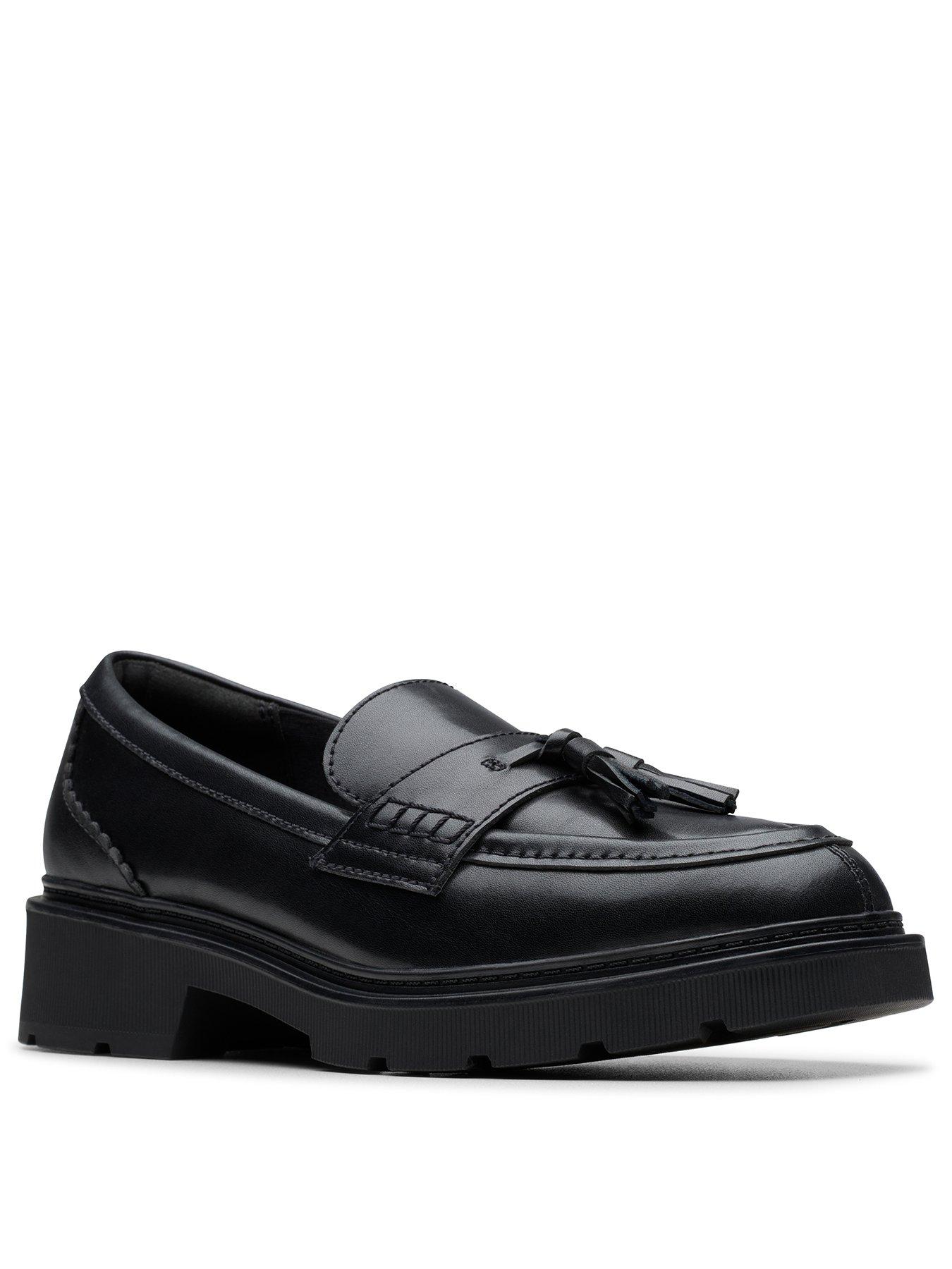 Image 2 of 6 of Clarks Lauryl Tassel Shoes - Black Leather