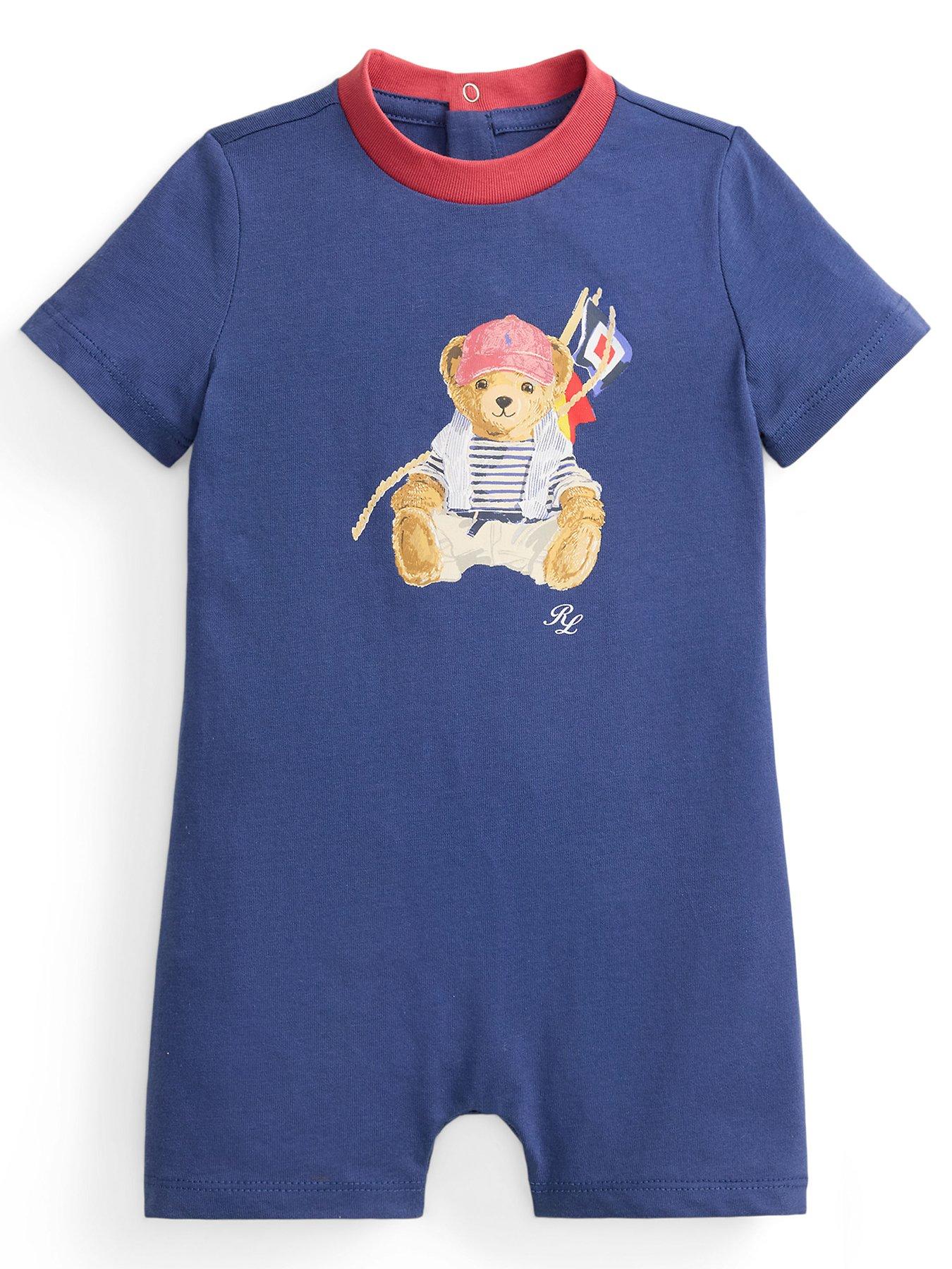 Polo Ralph Lauren Baby Boys Bear Short Sleeve Romper - Navy