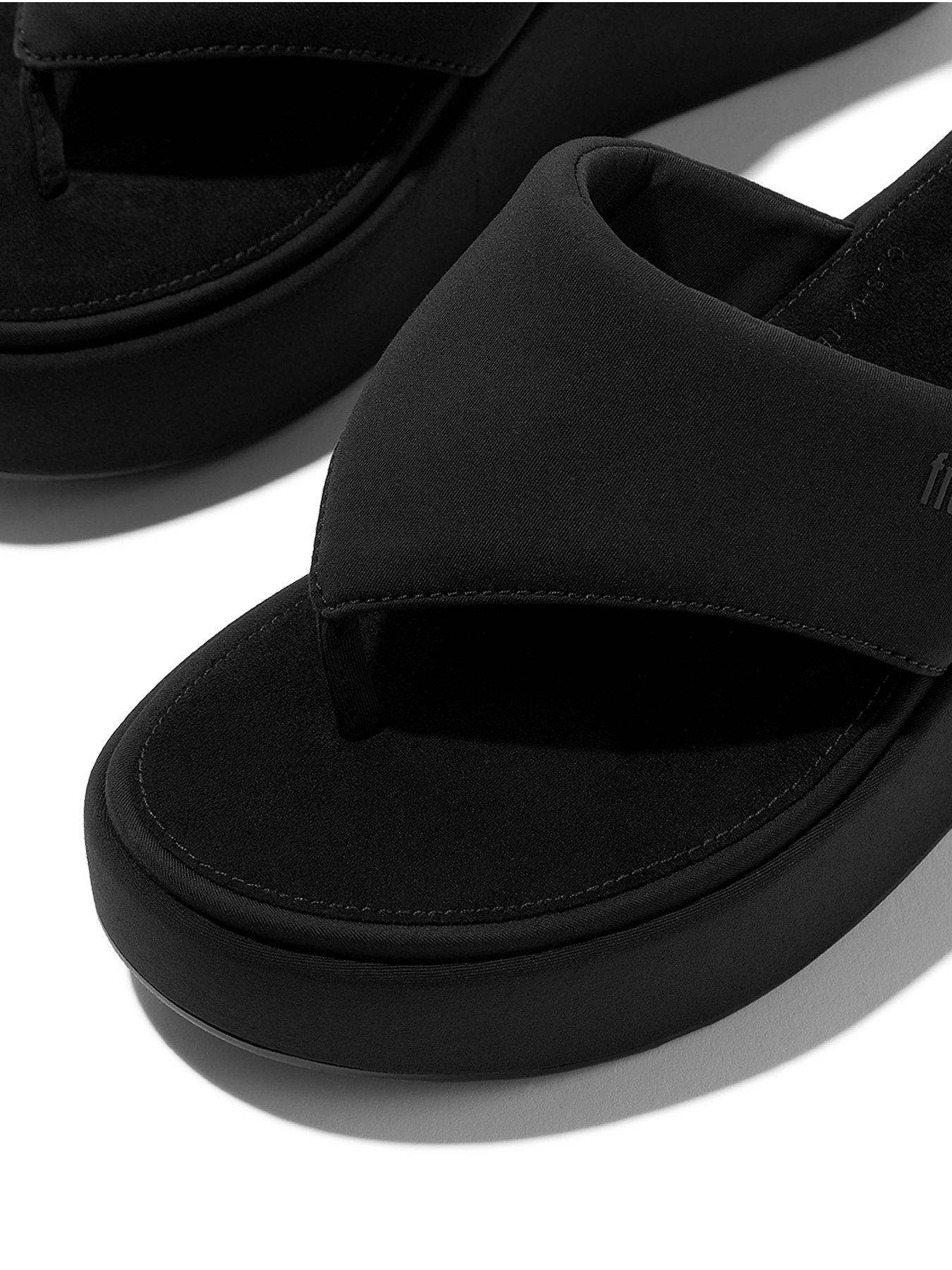 Image 5 of 5 of FitFlop Platfforms Wedge Toe Post Sandals -&nbsp;Black