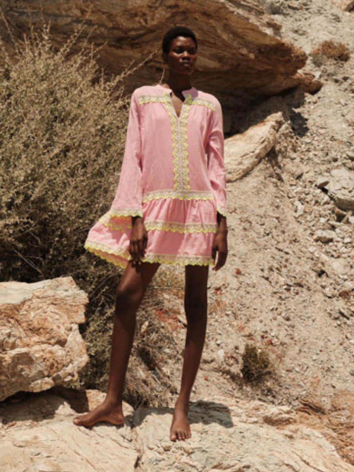 Image 1 of 4 of Devotion Twins Nerida Dress - Pink-lime
