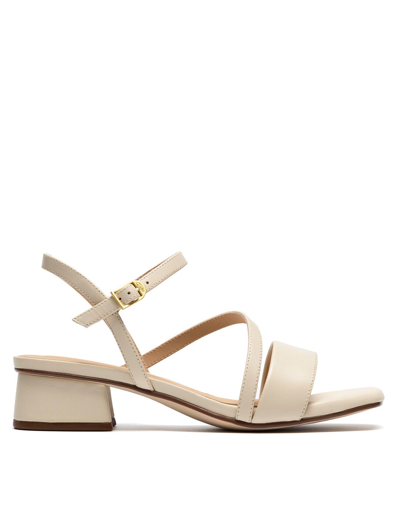 Image 1 of 6 of Clarks Serina35 Strap Sandals - Cream Leather