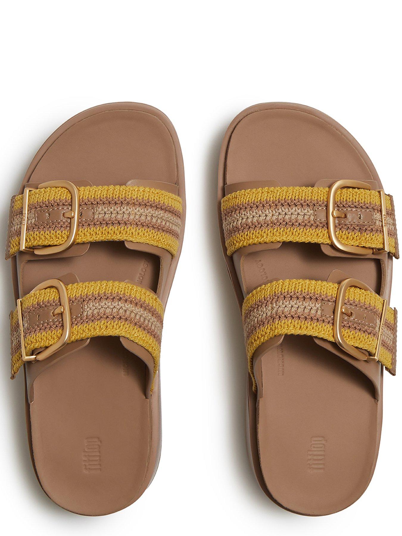 Image 4 of 5 of FitFlop Gen-ff Max Buckle Stripe Webbing Two-bar Slides - Tumeric