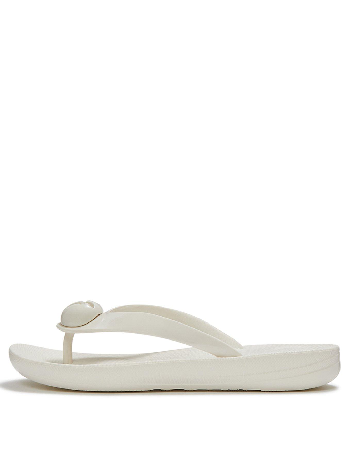 Image 2 of 5 of FitFlop Iqushion Glossy Button Flip-flops - Cream
