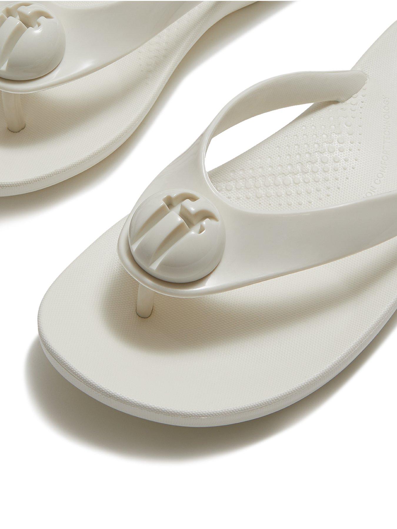 Image 5 of 5 of FitFlop Iqushion Glossy Button Flip-flops - Cream