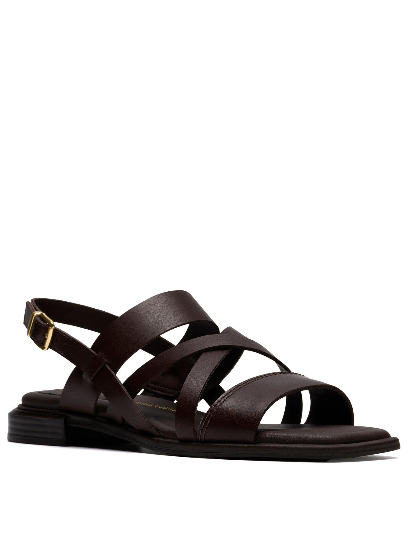 Image 2 of 6 of Clarks Ariany Strap Sandals - Dark Brown Lea
