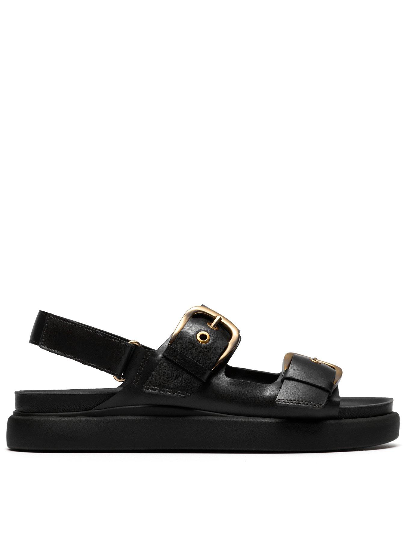 Clarks Aristella Bay Sandals - Black Leather