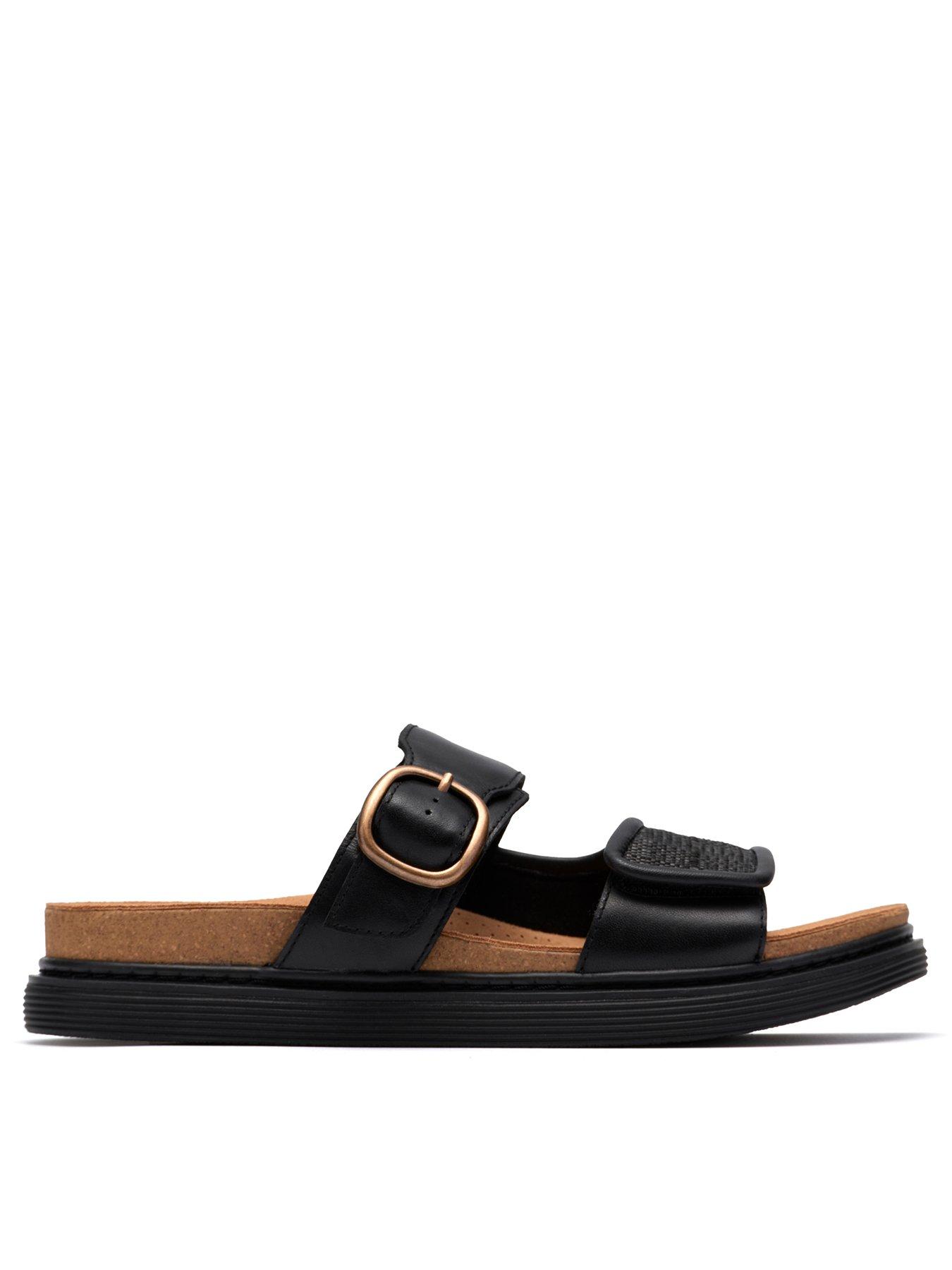 Image 1 of 6 of Clarks Arwell Step Sandals - Black Leather