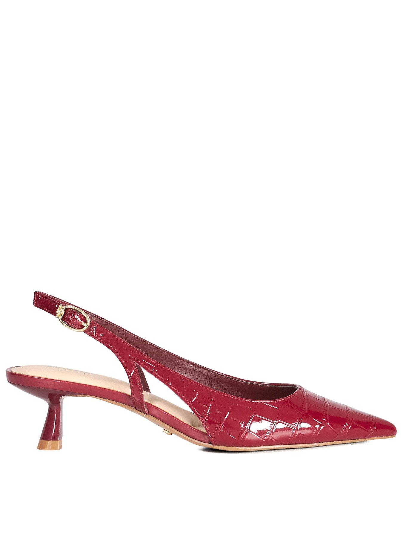 Dune London Cyan Cut Out Slingbacks - Burgundy