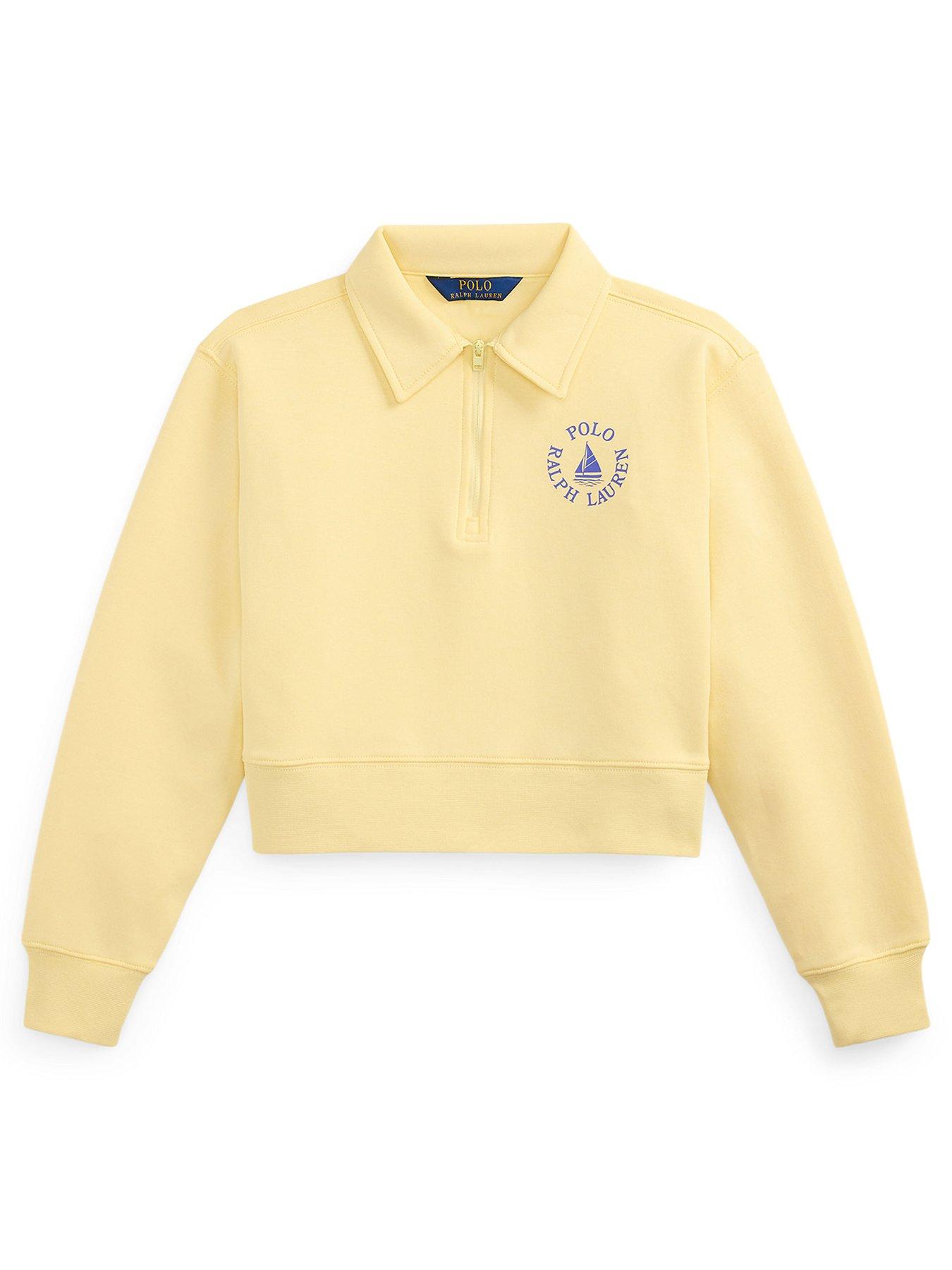 Polo Ralph Lauren Girls Half Zip Sweatshirt - Light Yellow