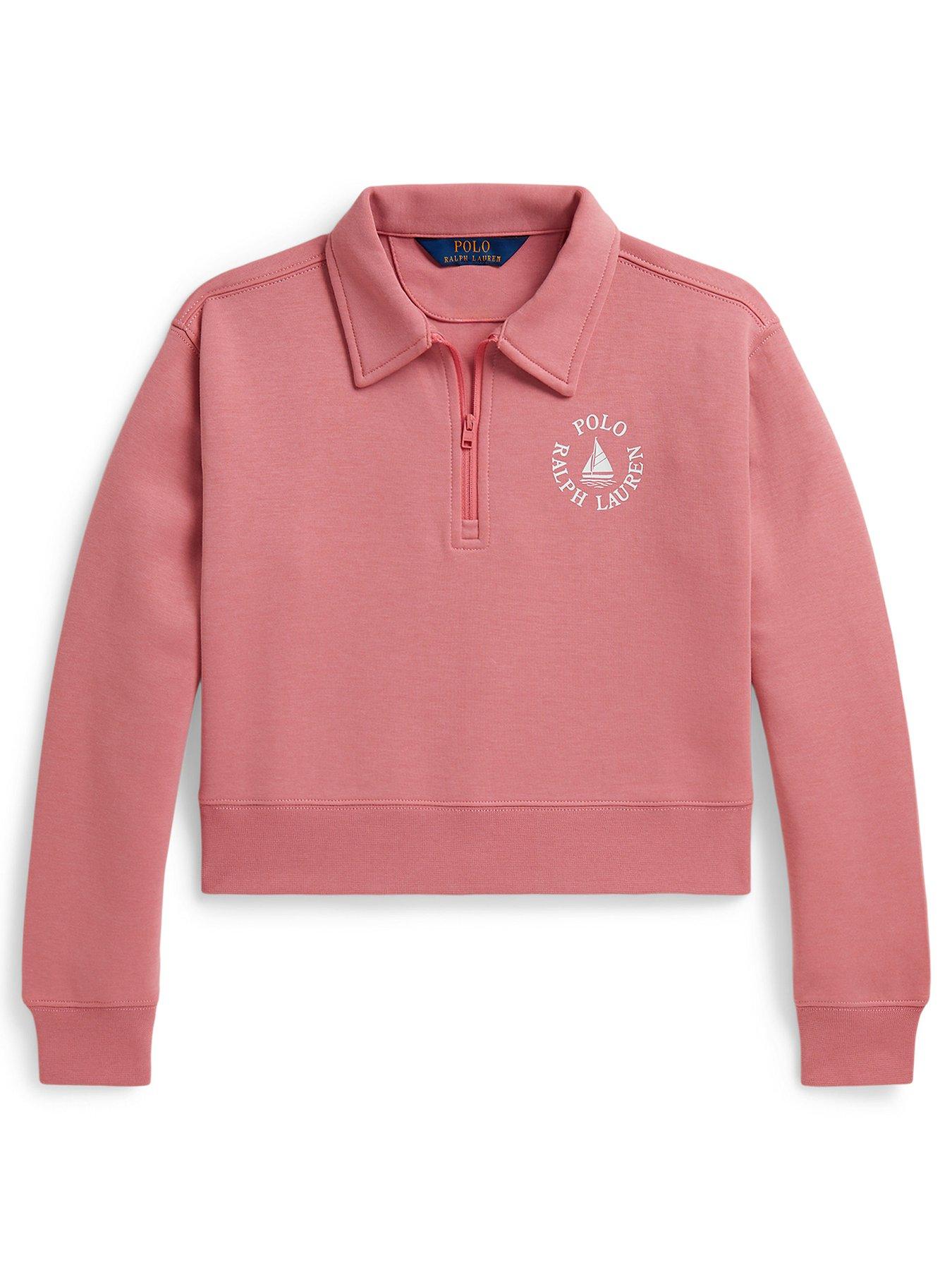 Polo Ralph Lauren Girls Half Zip Sweatshirt - Pink
