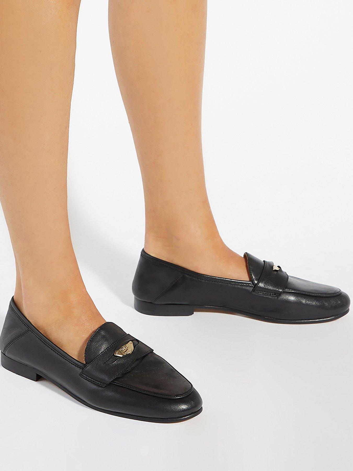 Dune London Greek Leather Loafers - Black