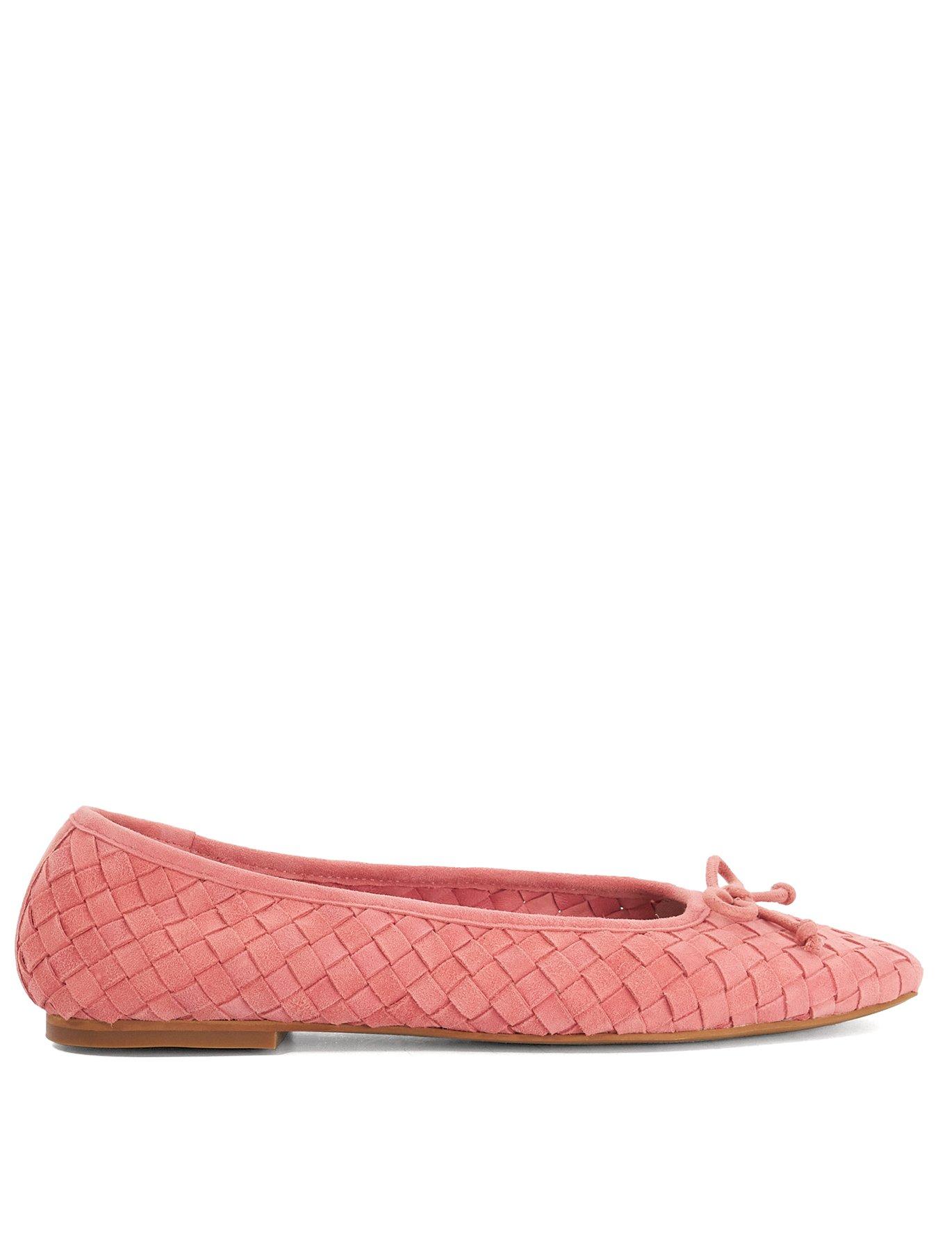 Image 1 of 5 of Dune London Heat Woven Leather Ballerina - Red