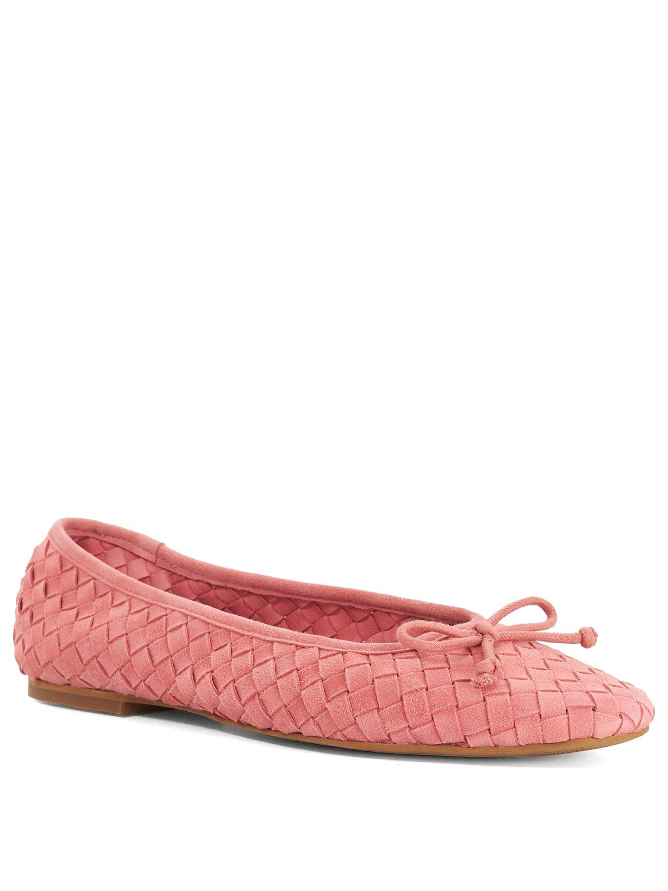 Image 2 of 5 of Dune London Heat Woven Leather Ballerina - Red