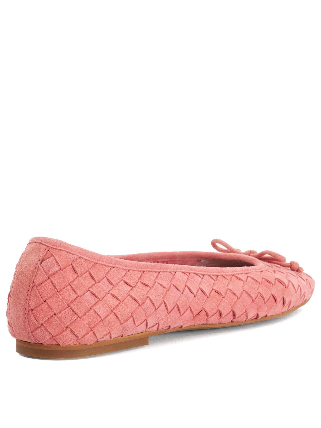 Image 3 of 5 of Dune London Heat Woven Leather Ballerina - Red