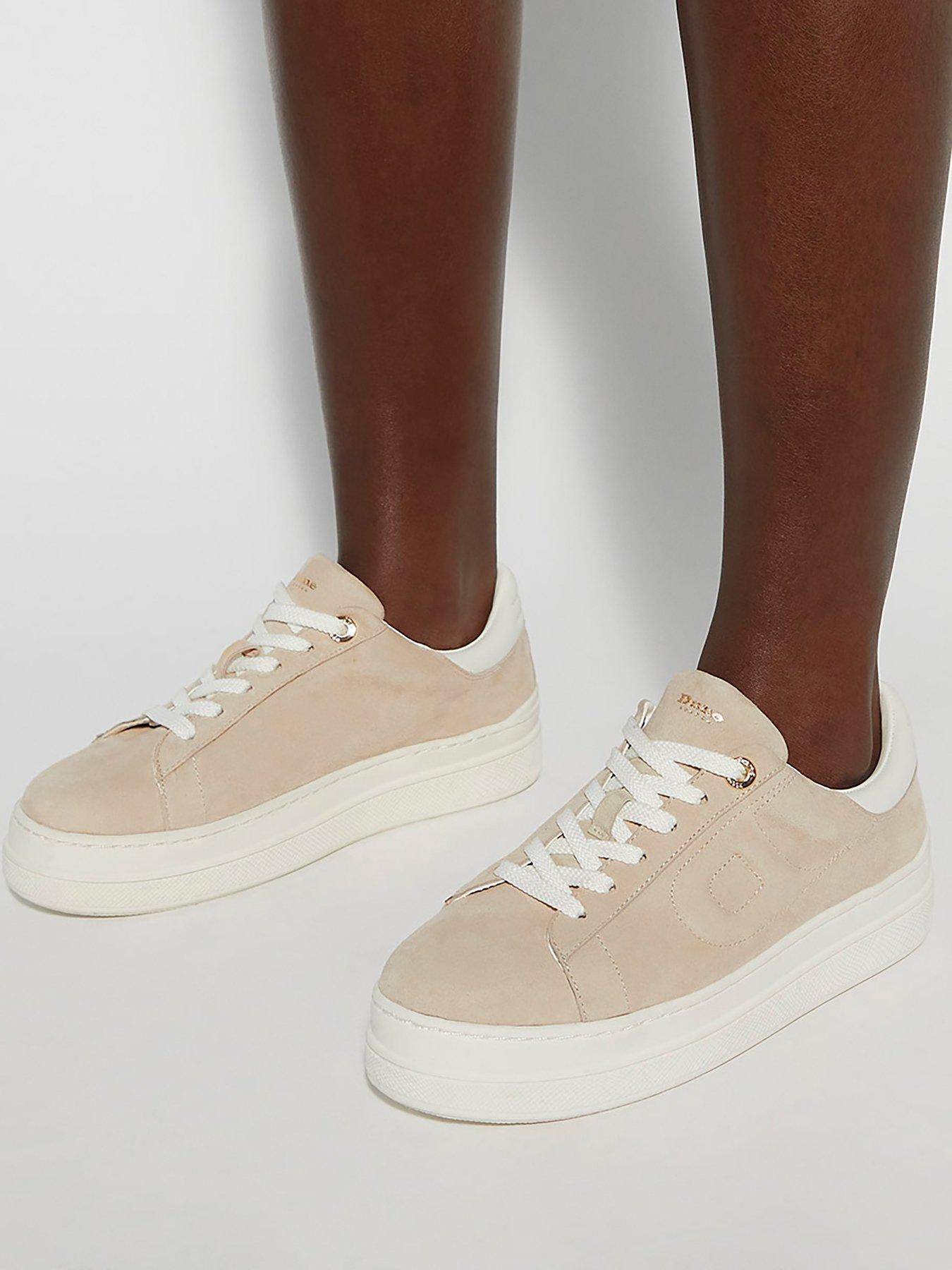 Dune London Eden Suede Flatform Trainers - Sand
