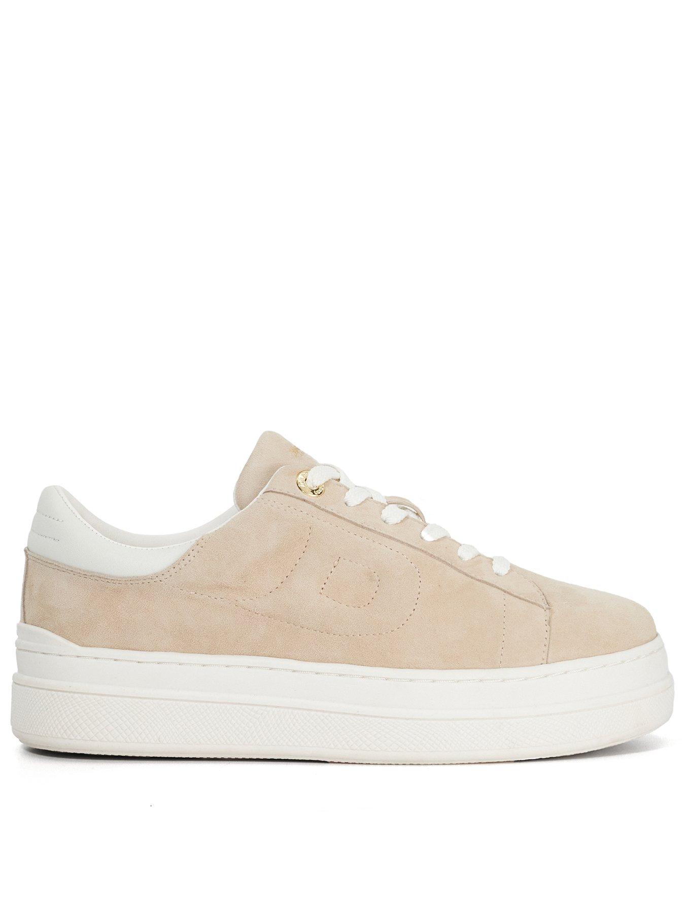 Dune London Eden Suede Flatform Trainers - Sand
