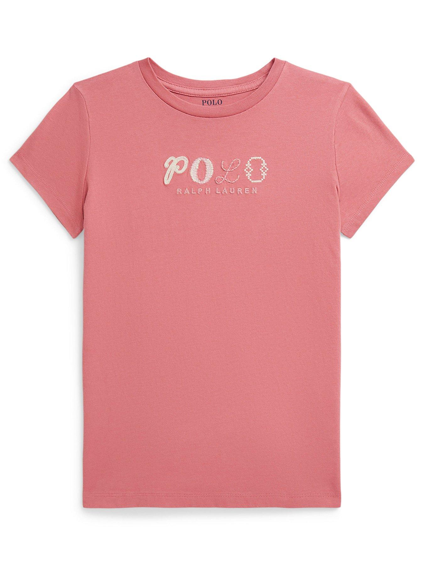 Polo Ralph Lauren Girls Short Sleeve Polo Logo T-shirt - Pink