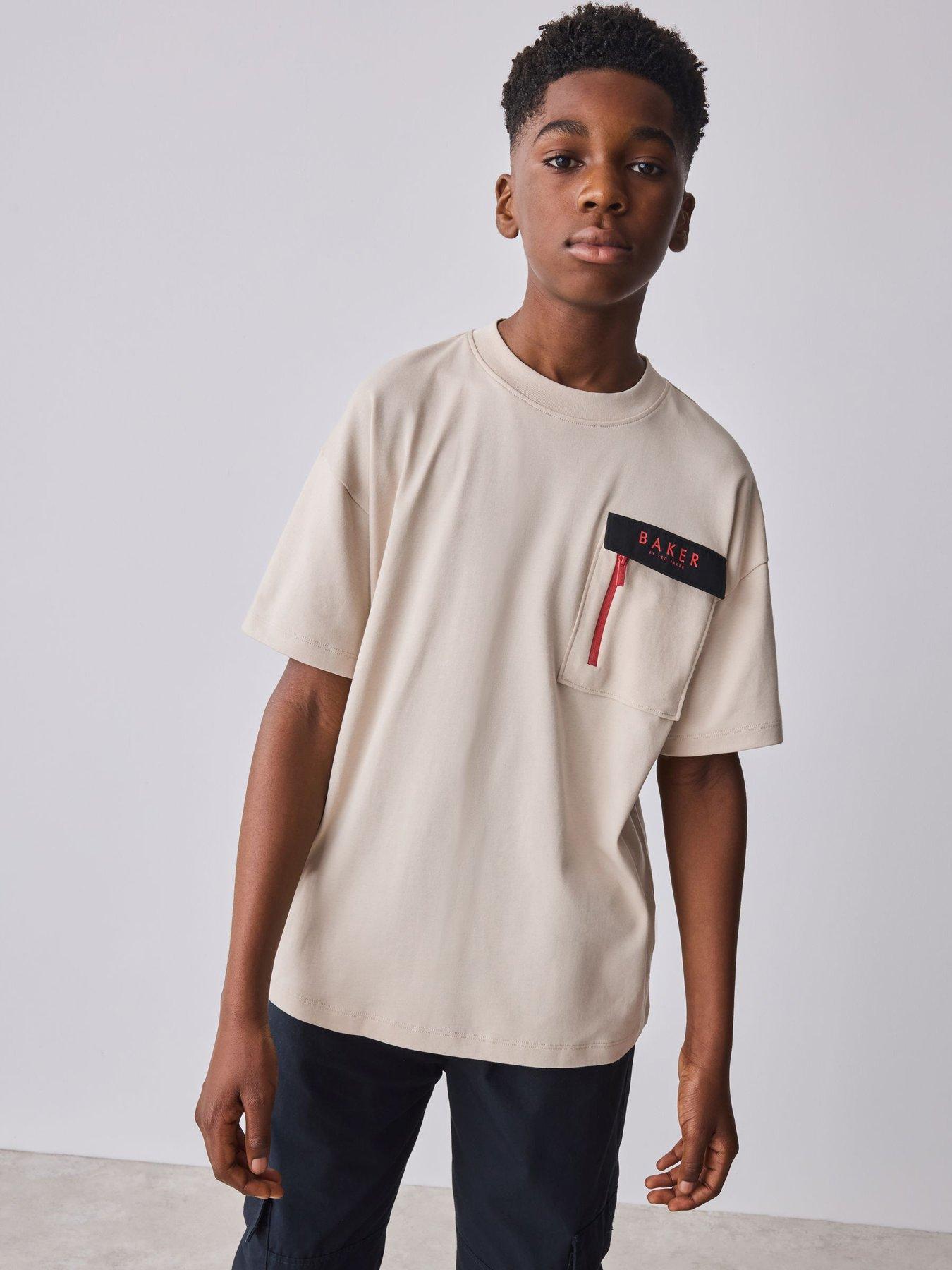 Ted Baker Boys Oversized Pocket T-Shirt - Cream