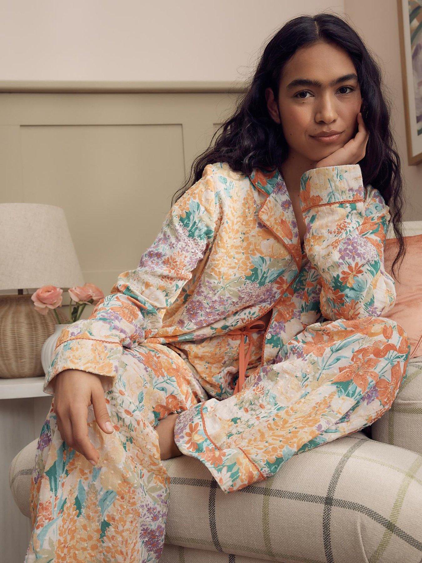 Image 3 of 7 of Laura Ashley Meadow Button Through Pyjamas - Pink